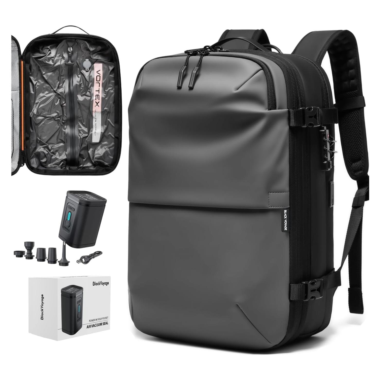 Mochila de Viaje BlackVoyage Vortex 60L con Bomba de Vacío