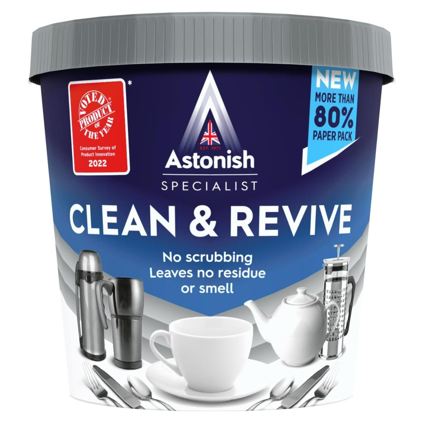 Astonish Clean & Revive Polvo Espumoso 349.9g para Teteras y Tazas