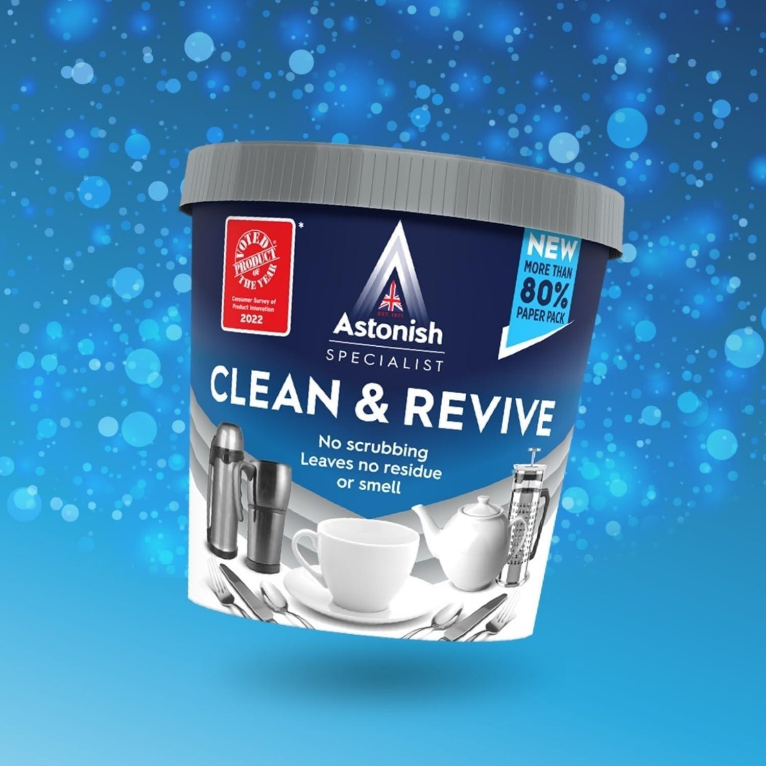 Astonish Clean & Revive Polvo Espumoso 349.9g para Teteras y Tazas