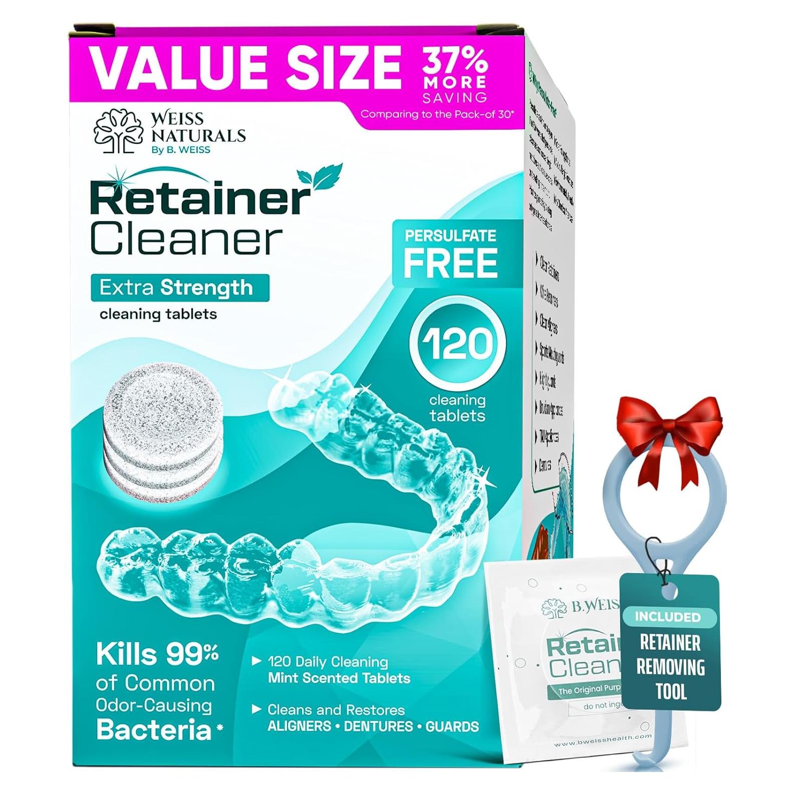 Tabletas Limpiadoras Weiss Naturals para Retenedores 120 Unidades