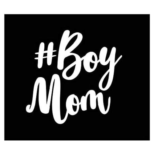 Calcomanía Vinilo #BoyMom Foxtail Decals Blanca 12x11cm