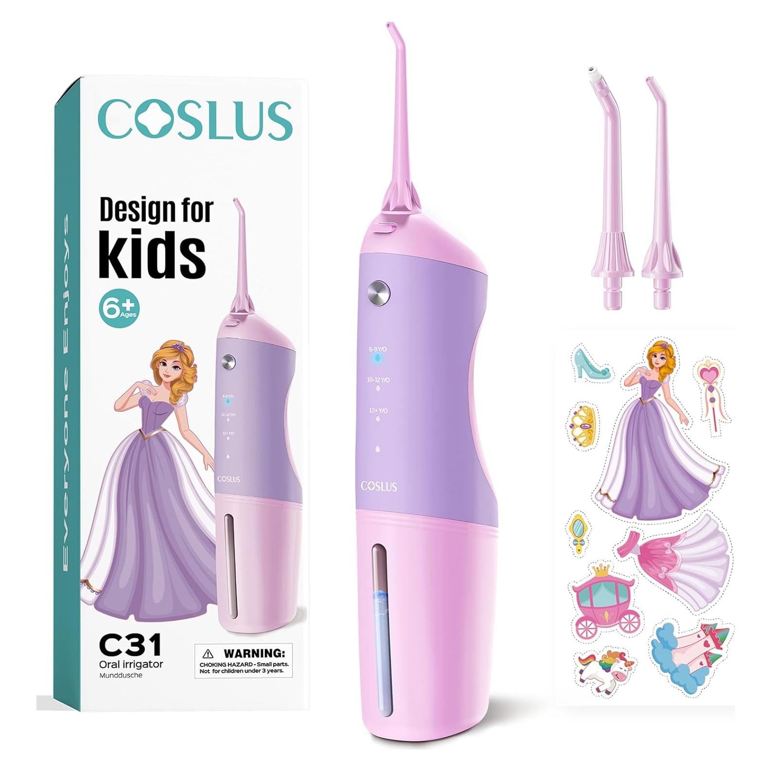 Hilo Dental de Agua COSLUS Kids Rosa Púrpura 150ml 4 Modos