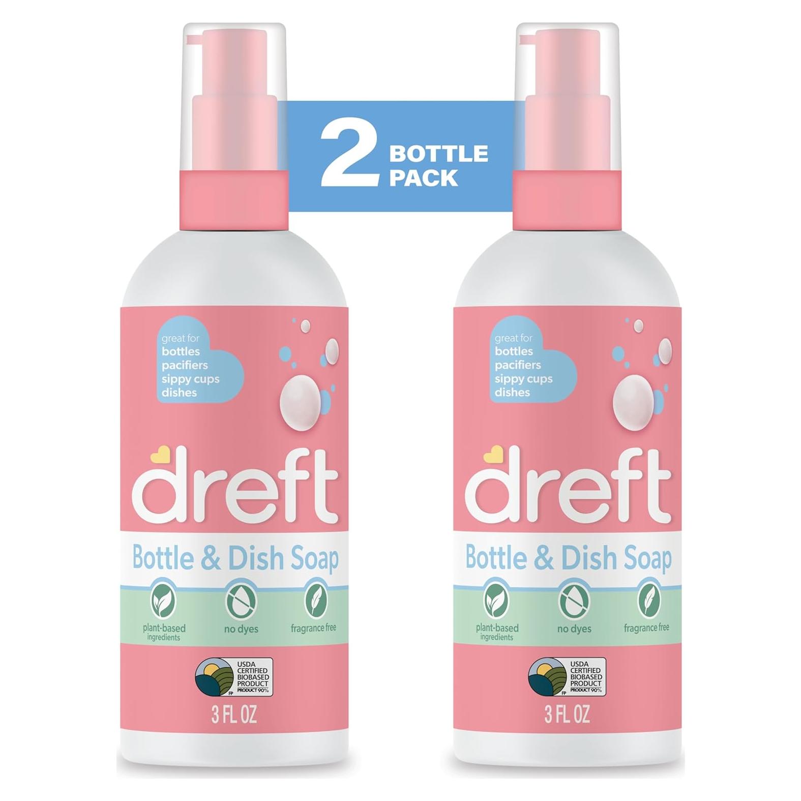 Jabón Líquido Dreft para Botellas y Platos - 2 Paquetes de 90 ml