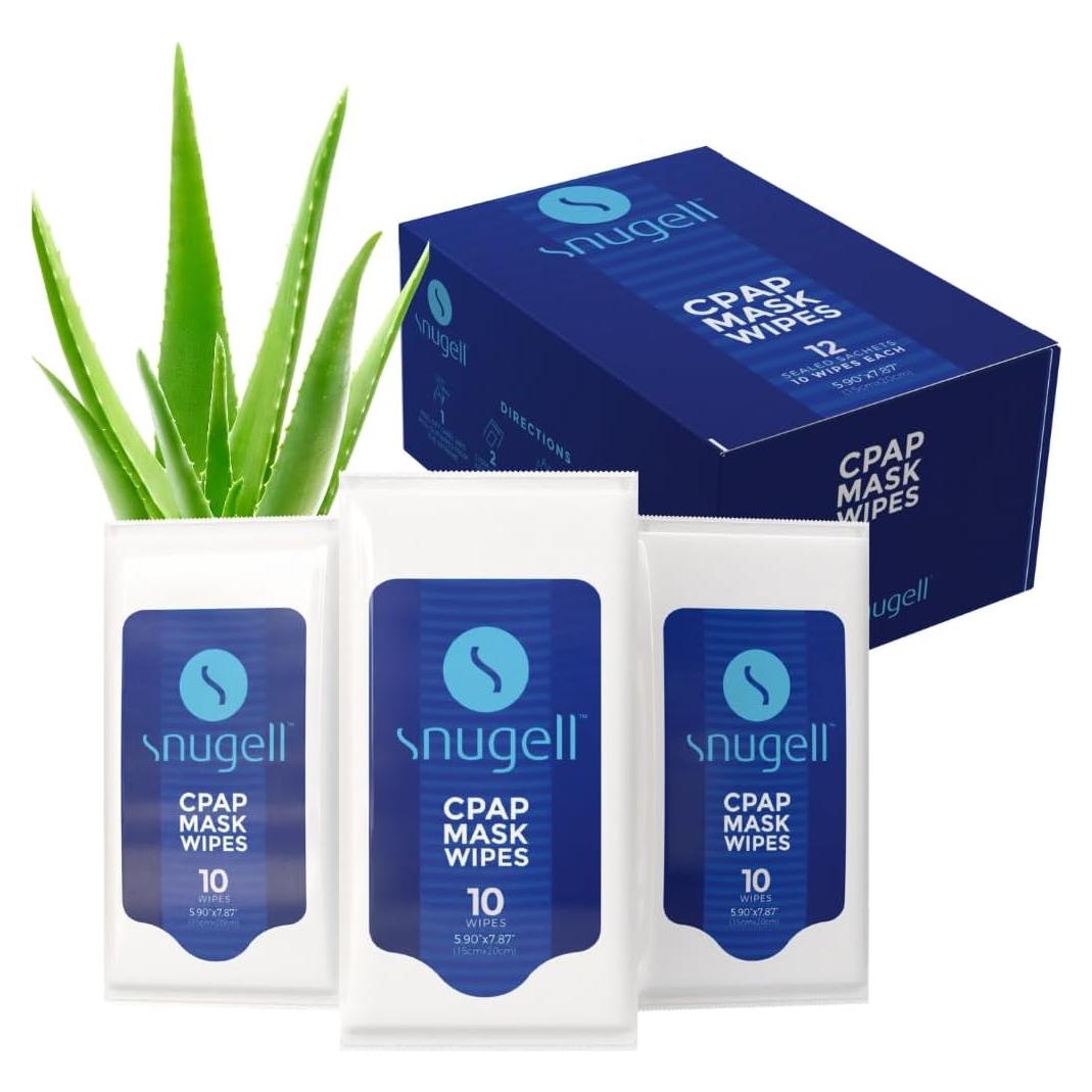 Toallitas CPAP de Viaje Snugell - 12 Paquetes de 10 Hojas