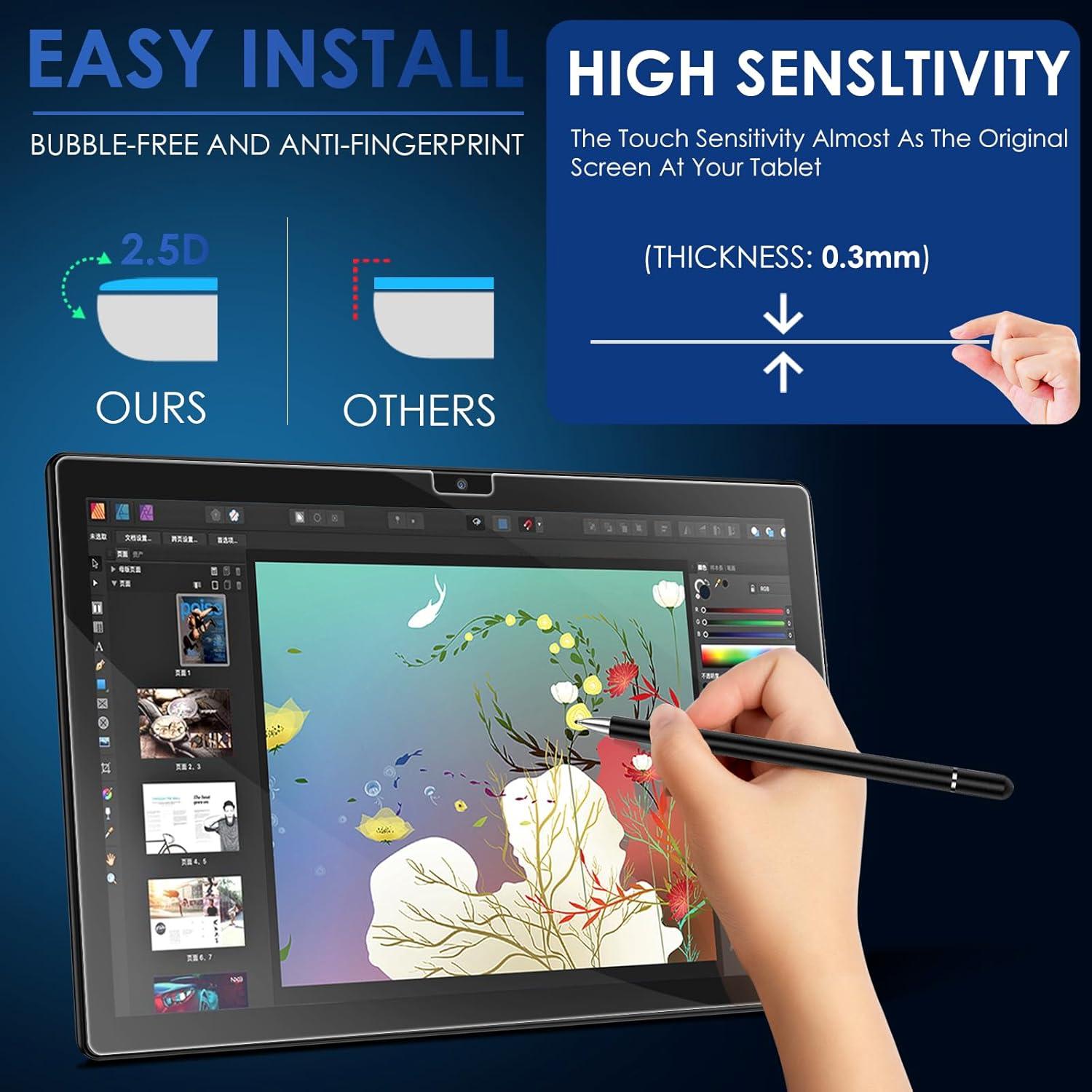 Protector de Pantalla DETUOSI 10.1" Vidrio Templado ECOPAD THTH-K12C