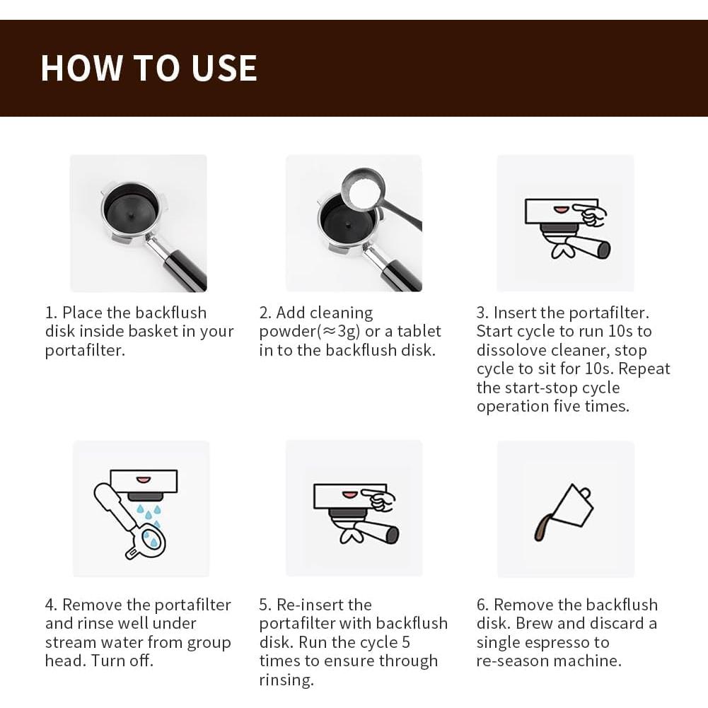 Disco de limpieza de silicona 51mm para máquina de espresso