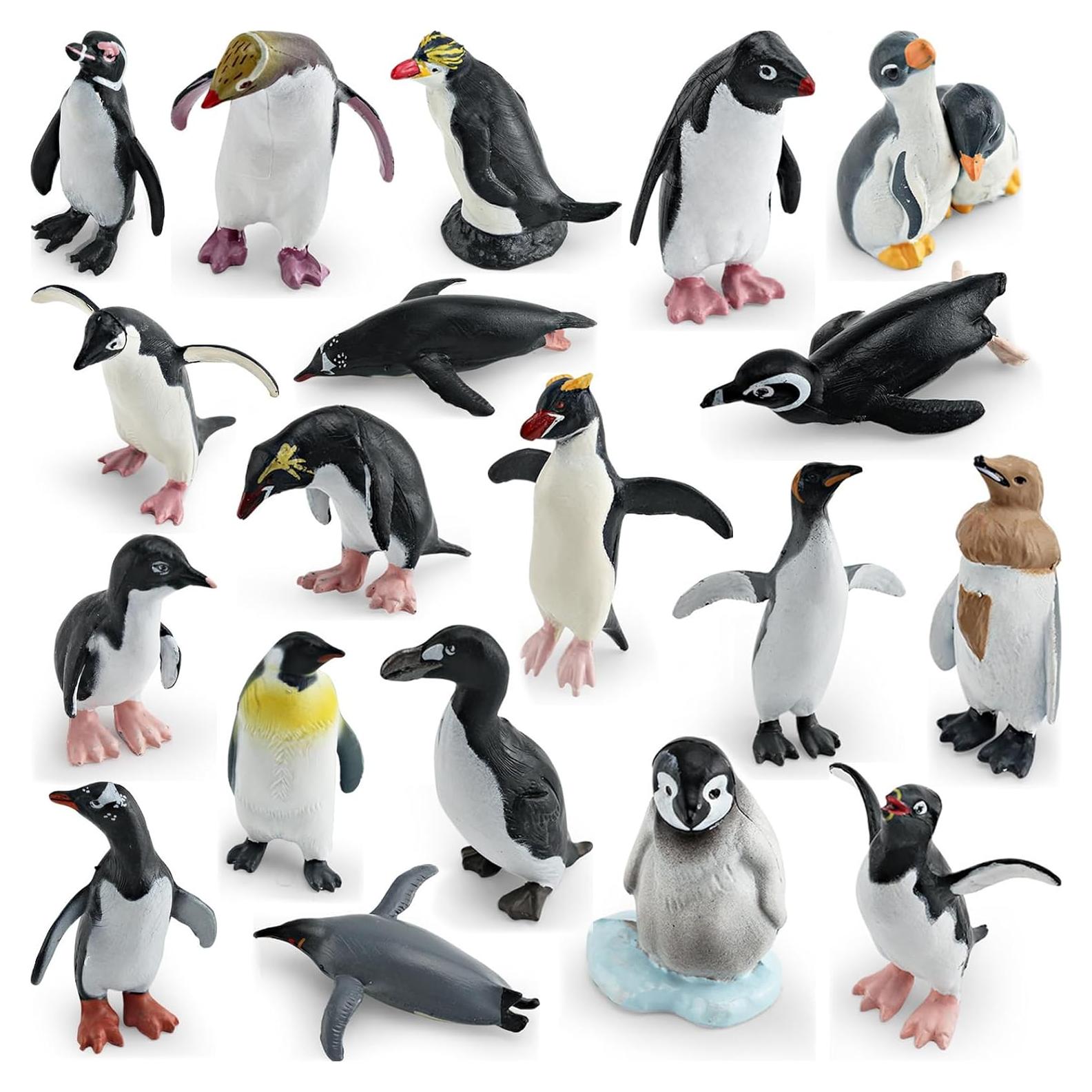 Conjunto 19 Figuras de Pingüinos ONEST Juguetes Realistas