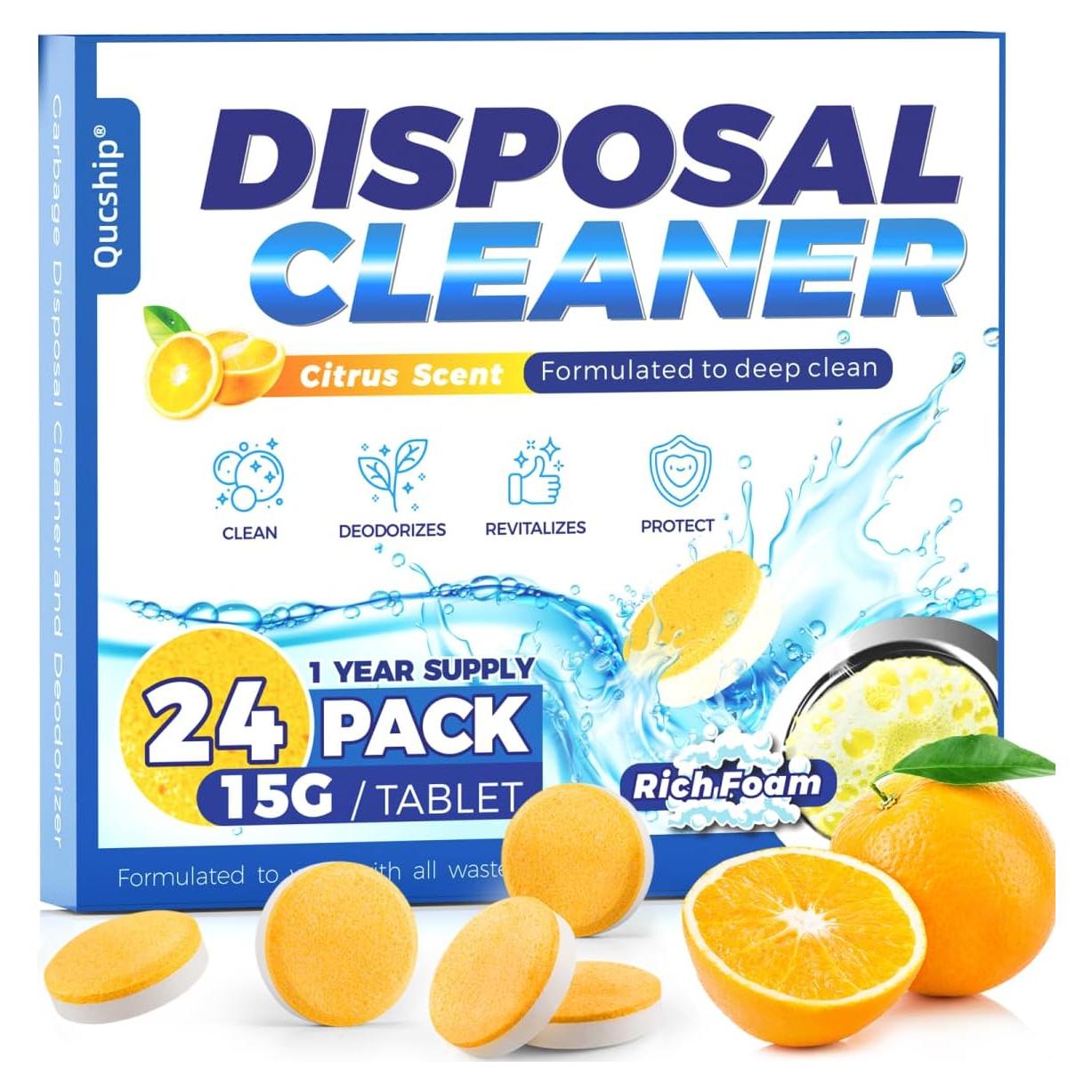 Tabletas Limpiadoras y Desodorantes Qucship 24 Unidades Aroma Cítricos