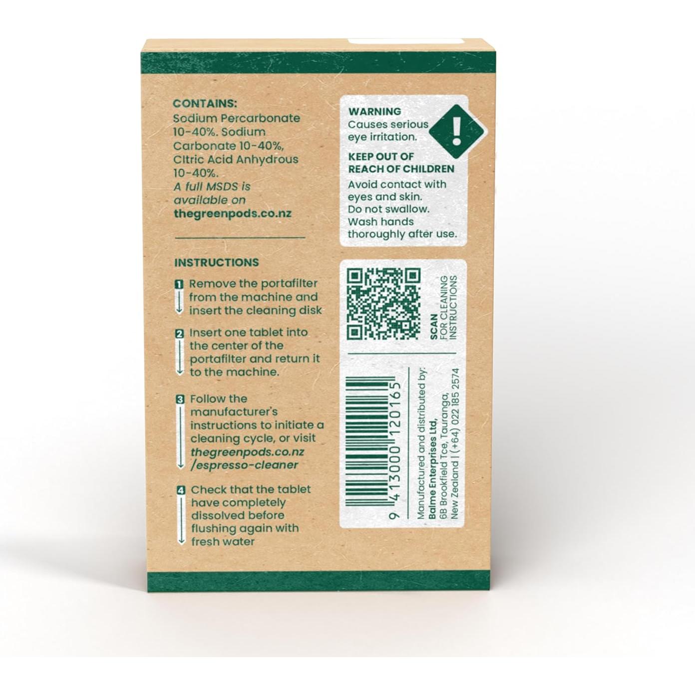 Tabletas de limpieza para máquina de espresso The Green Pods, 10 unidades