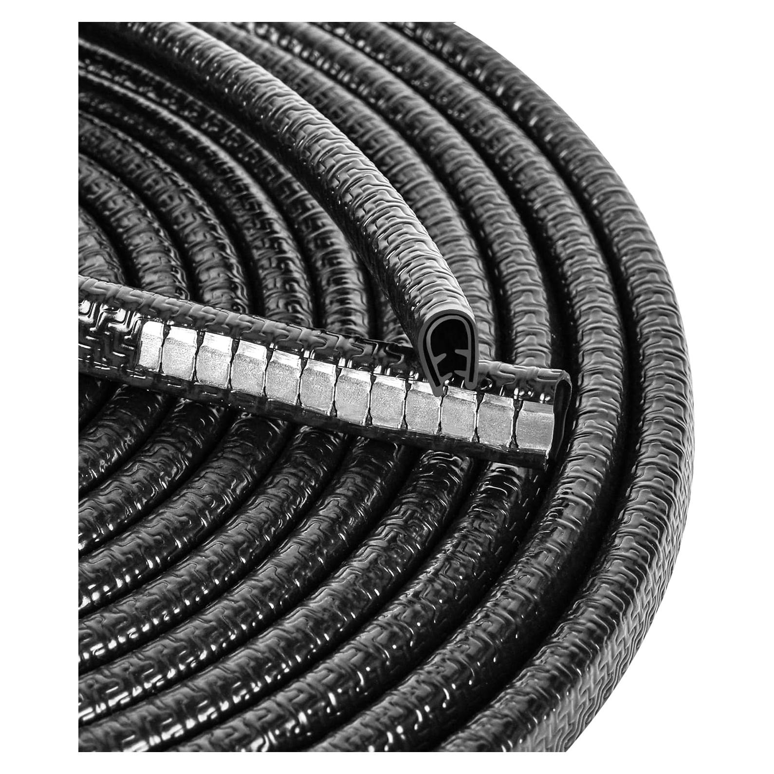 Protectores de Bordes de Puerta de Coche MYFAMIREA 10M Negro