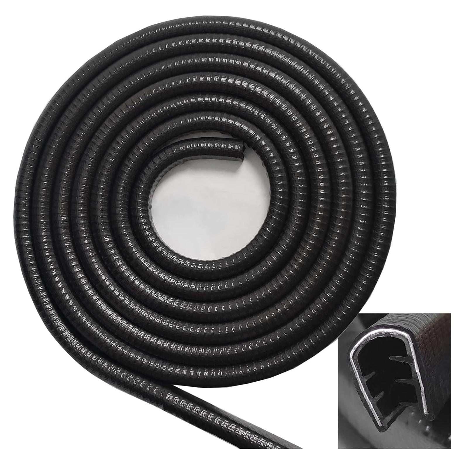 Moldura de Bisel de Goma Negra SYOAUTO 10 Pies (3 Metros)