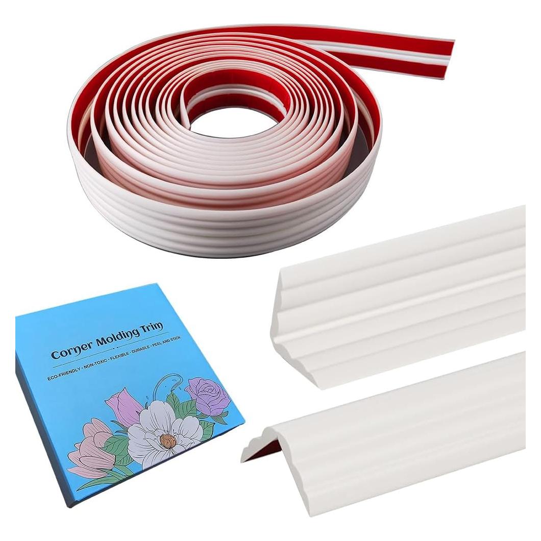 Moldura de esquina autoadhesiva Maydos 3D 3.81cm x 4.88m blanca