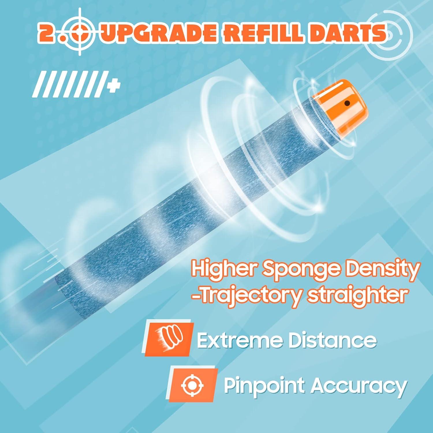 Recargas Nerf AMOSTING 100PCS Elite 2.0 Azul con Bolsa