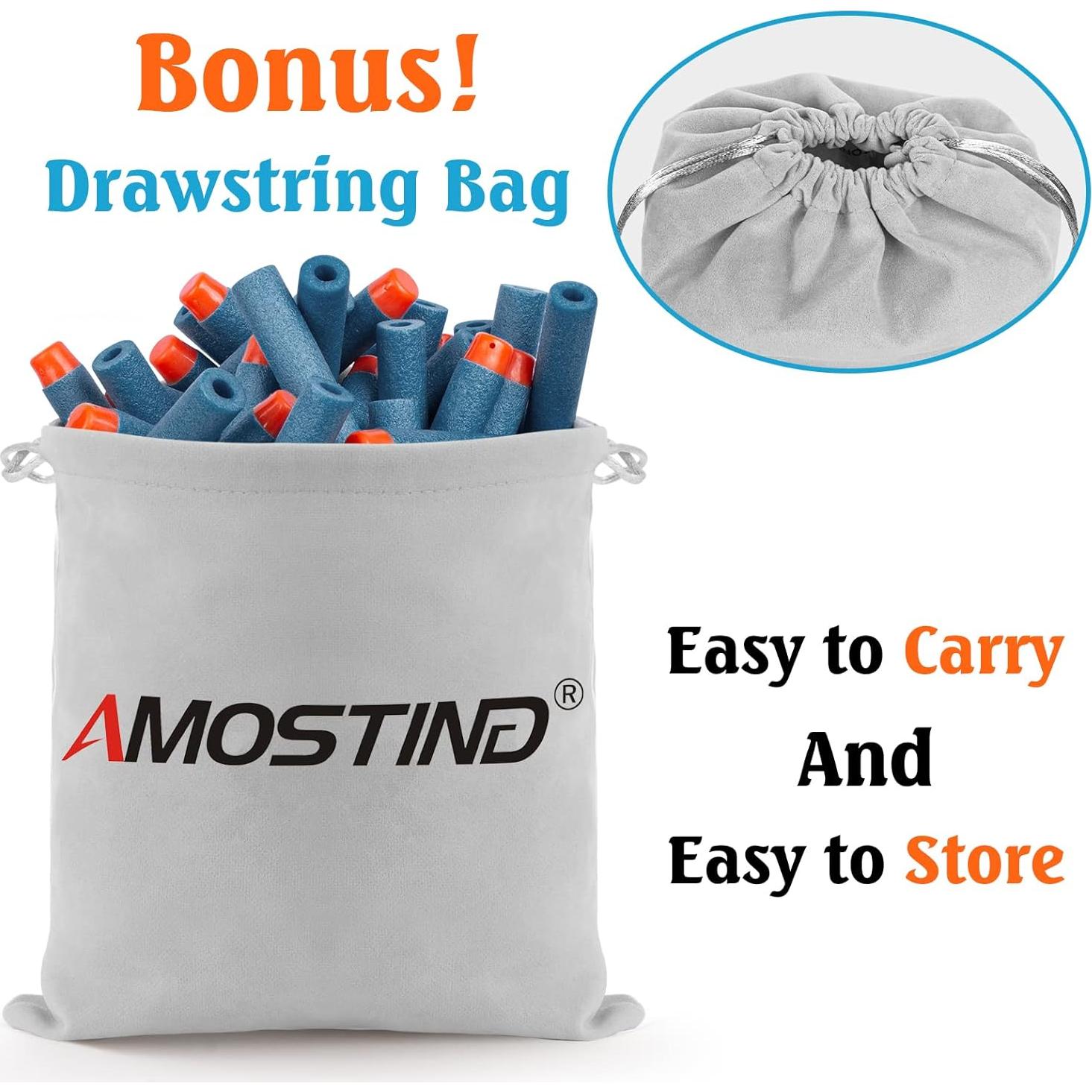 Recargas Nerf AMOSTING 100PCS Elite 2.0 Azul con Bolsa