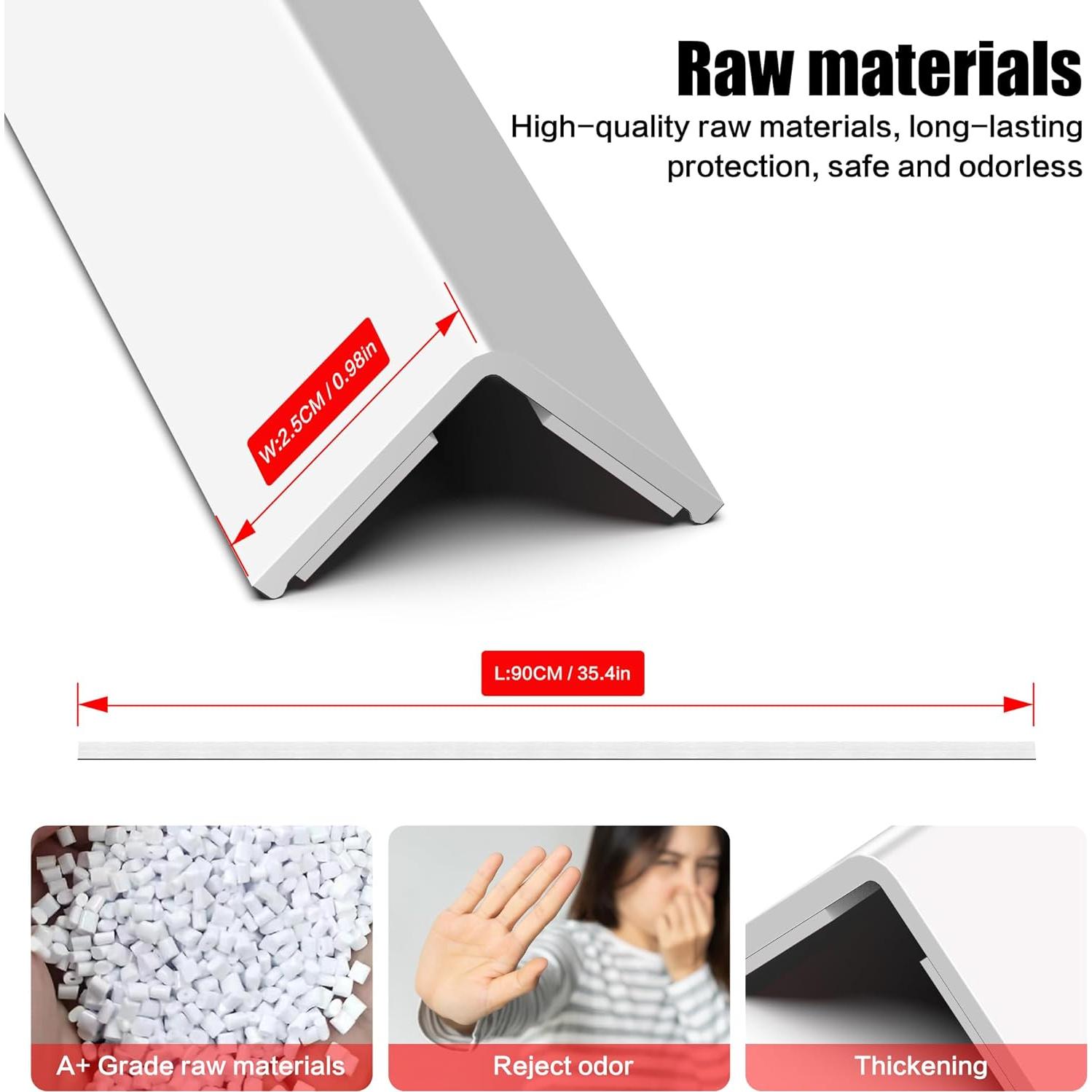 Protector de Esquinas de Pared Frychee 2.5x90cm Blanco PVC