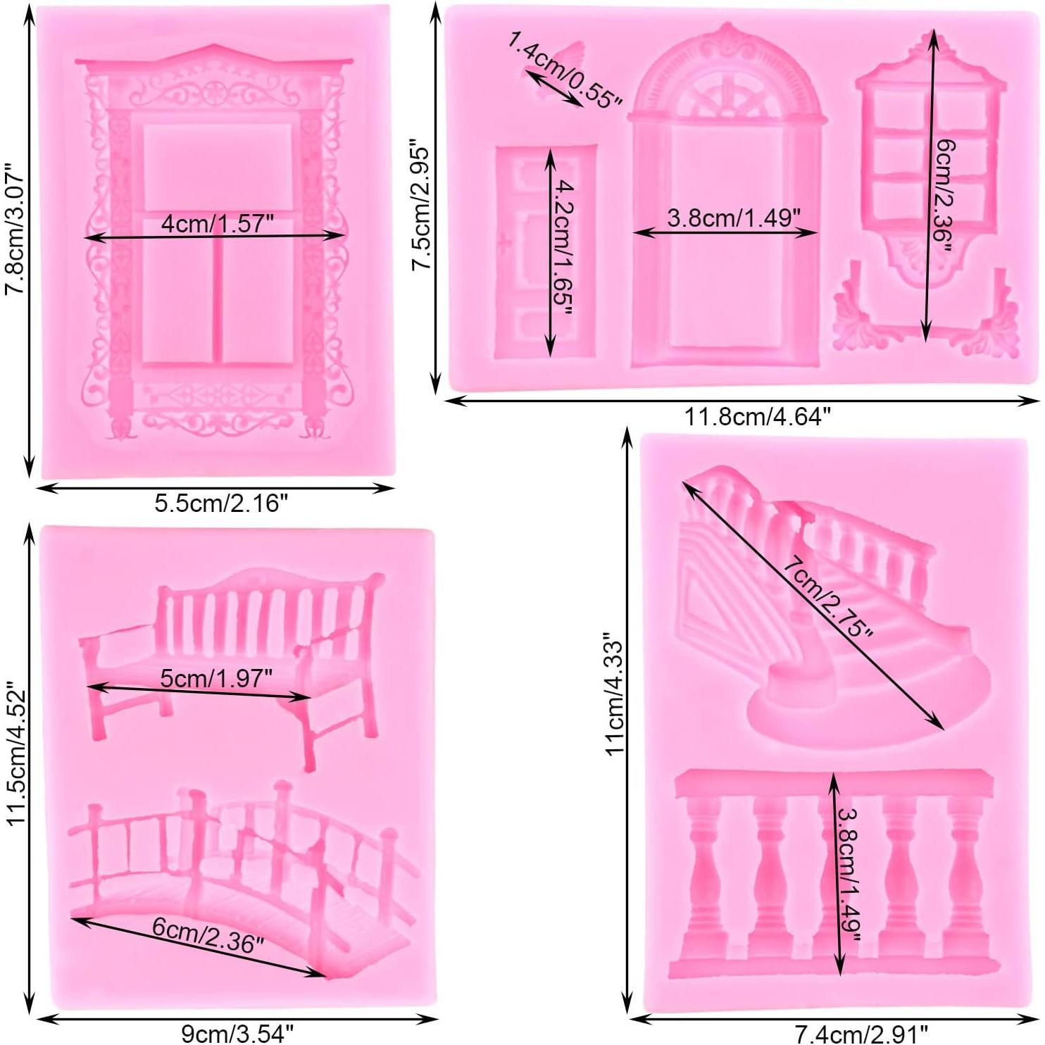Molde de Silicona Mujiang para Ventana y Puerta - Set de 4