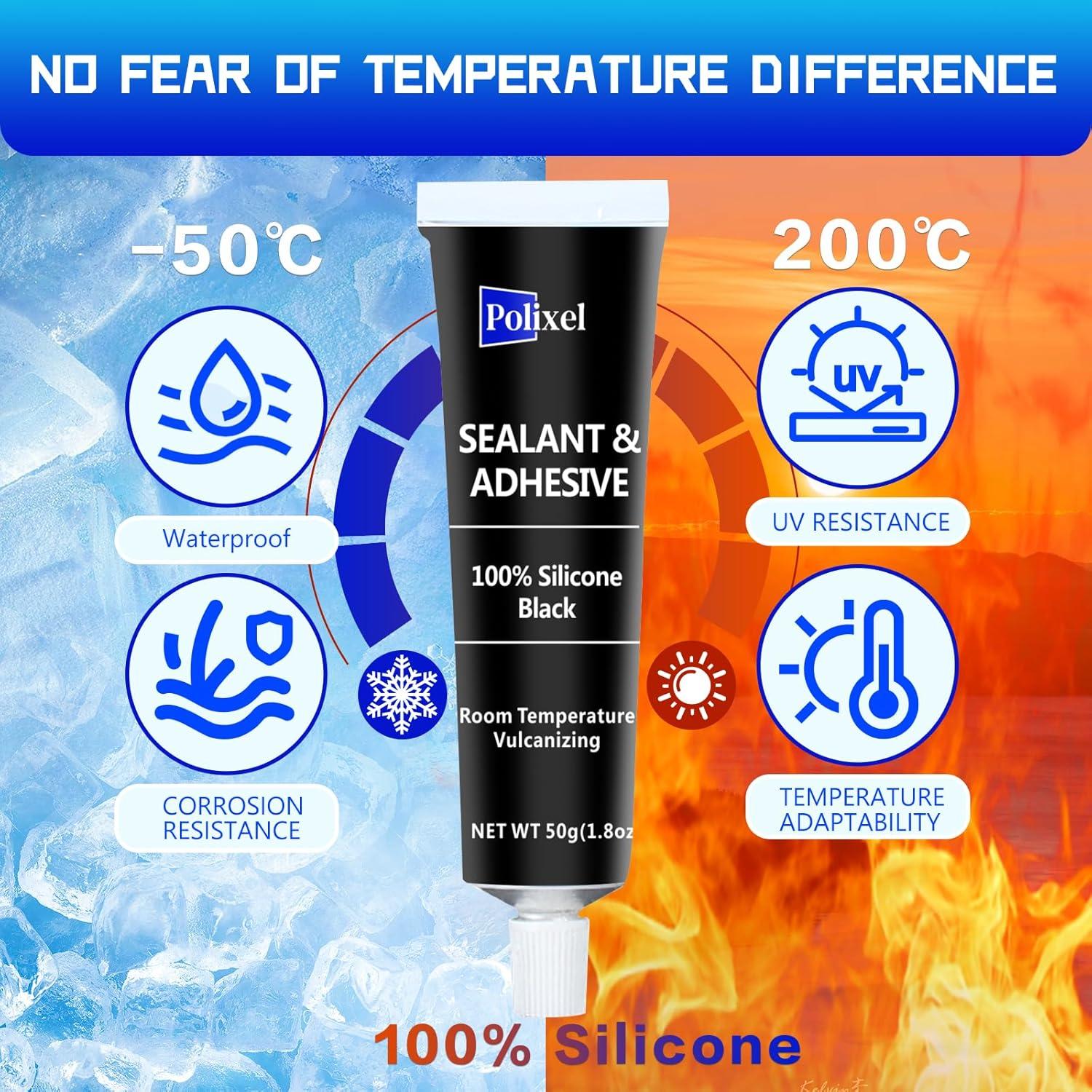 Sellador Adhesivo de Silicona Polixel 50g Impermeable Multiusos