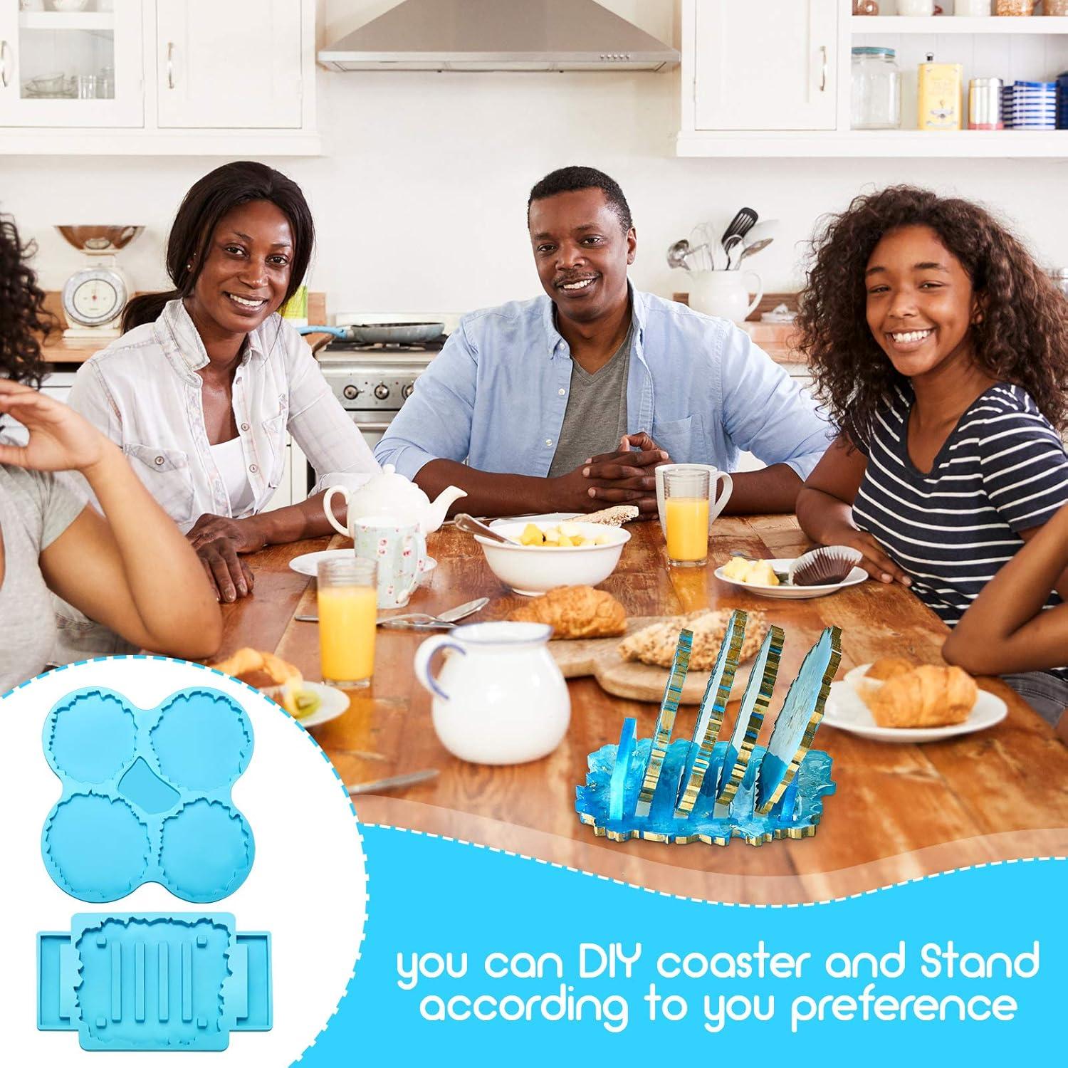 Juego de Moldes de Resina Patelai para Posavasos y Soporte