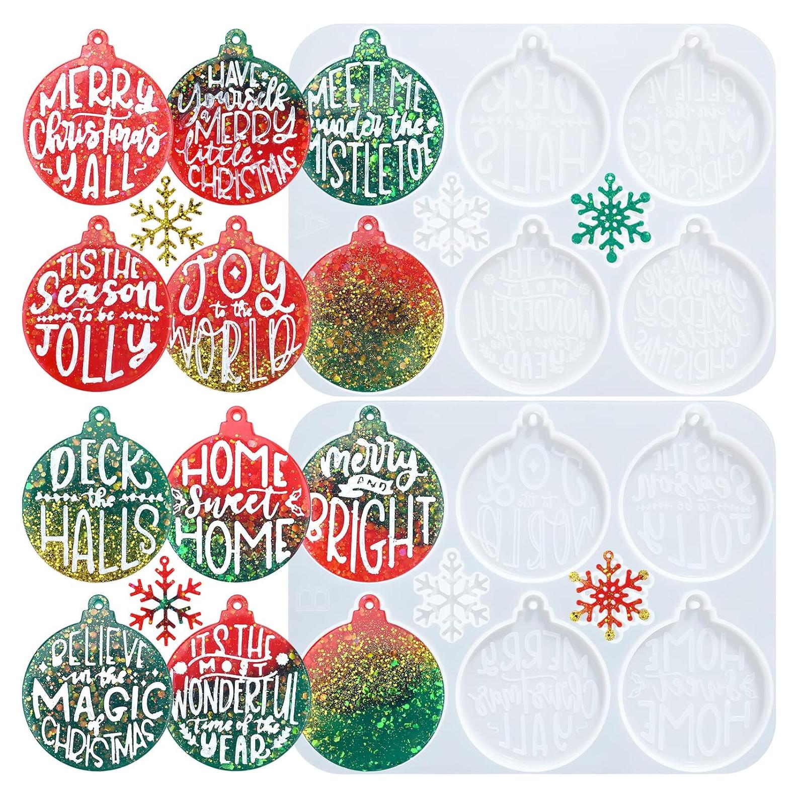 Moldes de Resina de Navidad Sakolla 2 Piezas Redondos 18.4 cm