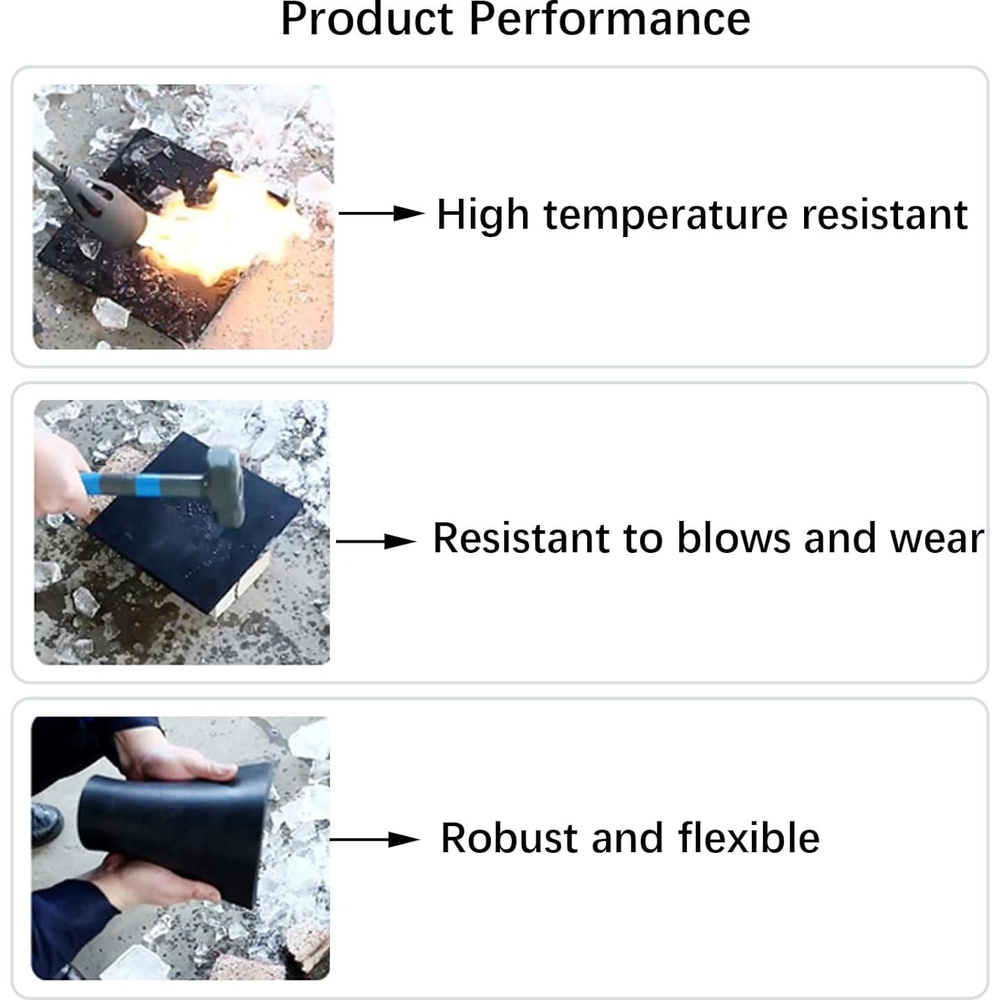 Tiras de goma sólida autoadhesiva Salimhib 4" x 3m x 0.3175cm