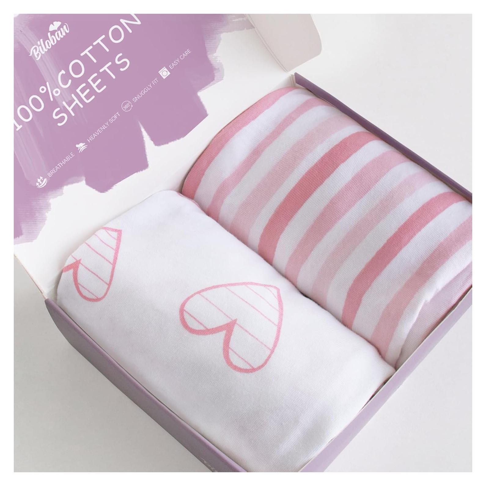 Sábanas para Cuna Biloban 2 Piezas 100% Algodón Rosa