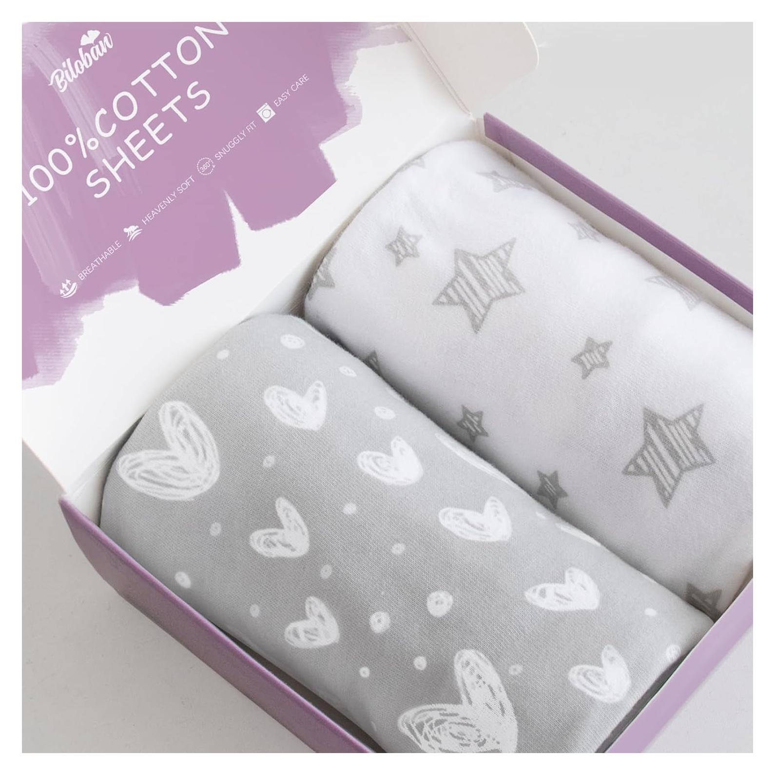 Sábanas para Cuna Biloban 100% Algodón Estampadas 2 Piezas