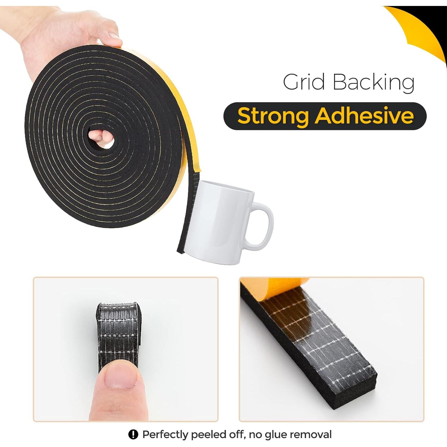 Sellador de Puerta Ravinte 33 Pies Espuma Neopreno Negro