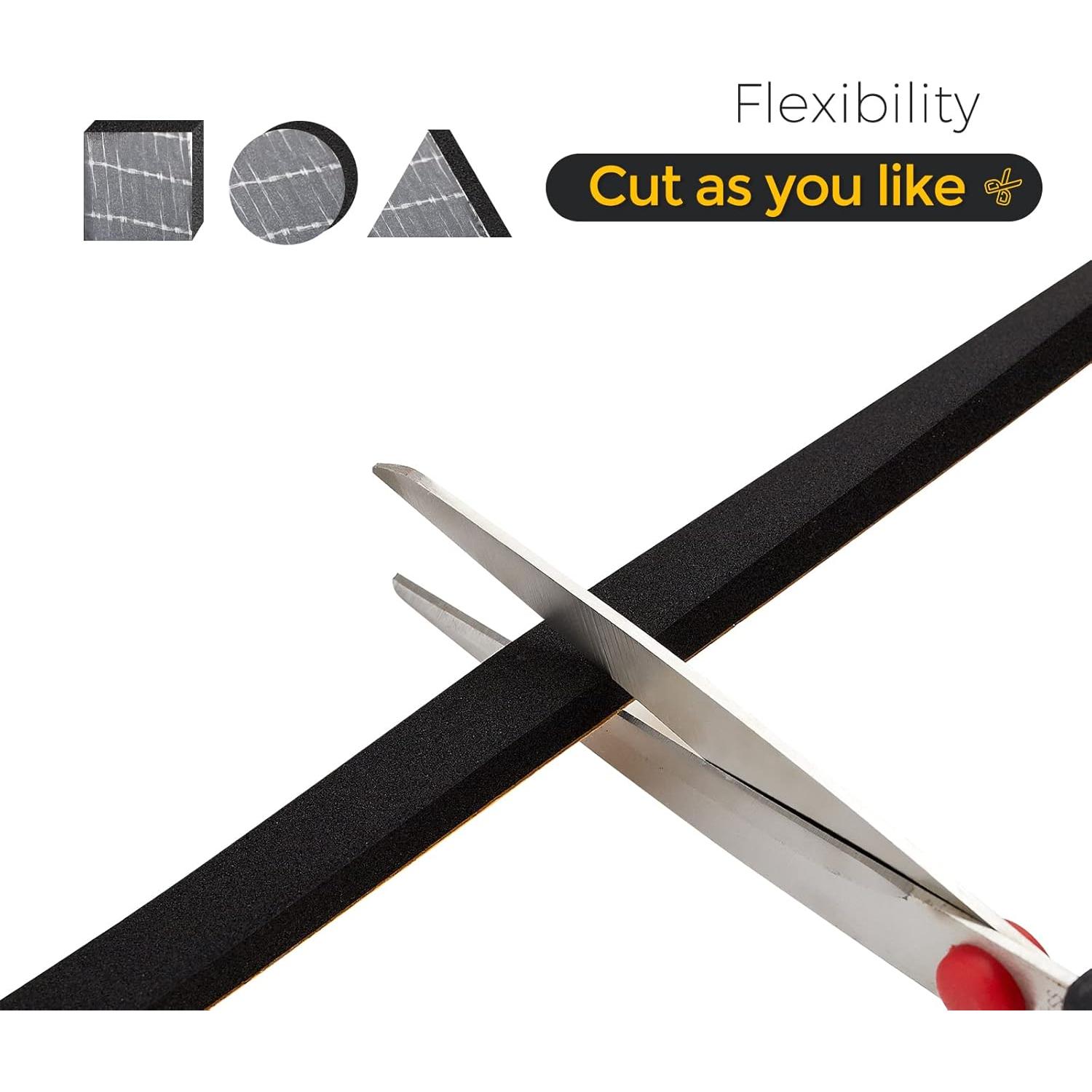 Sellador de Puerta Ravinte 33 Pies Espuma Neopreno Negro