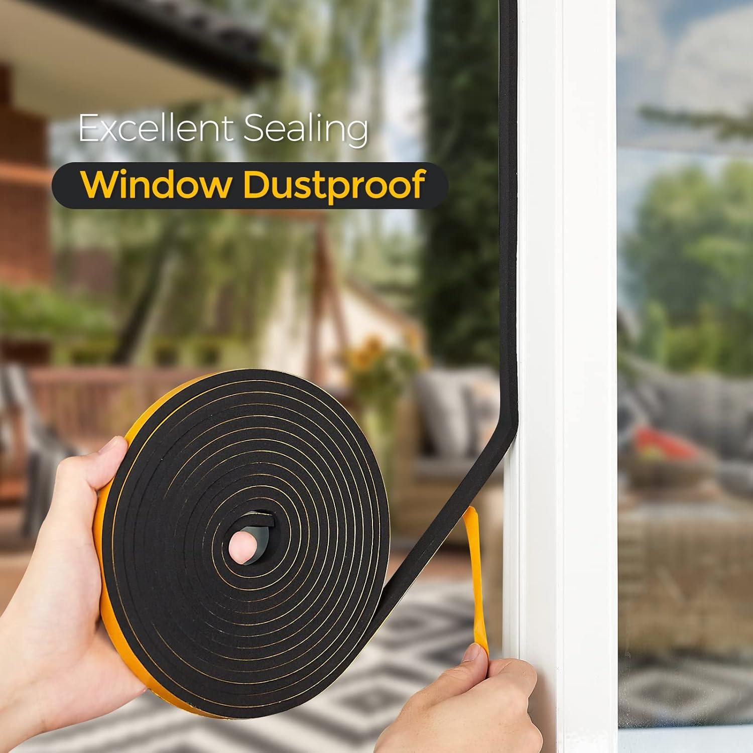 Sellador de Puerta Ravinte 33 Pies Espuma Neopreno Negro