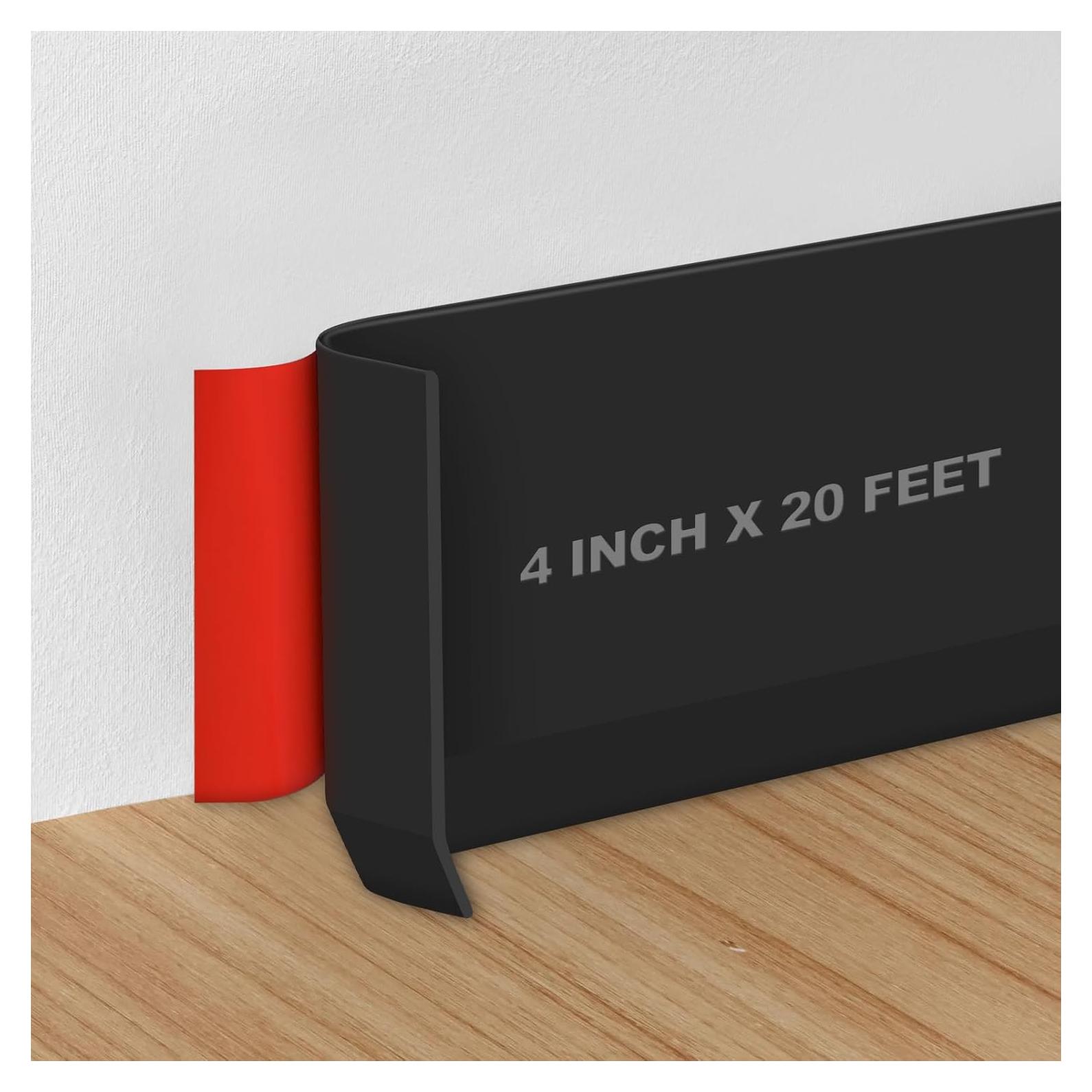 Moldura de Zócalo Flexible Autoadhesiva Storystore 10cm x 6m Negra