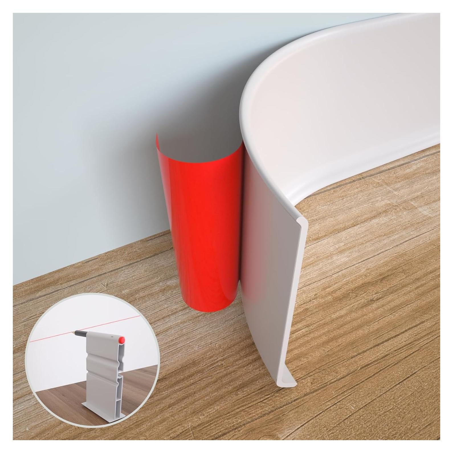 Moldura de Zócalo Flexible GAMZAU 15.24 cm x 6.1 m Vinilo Blanco