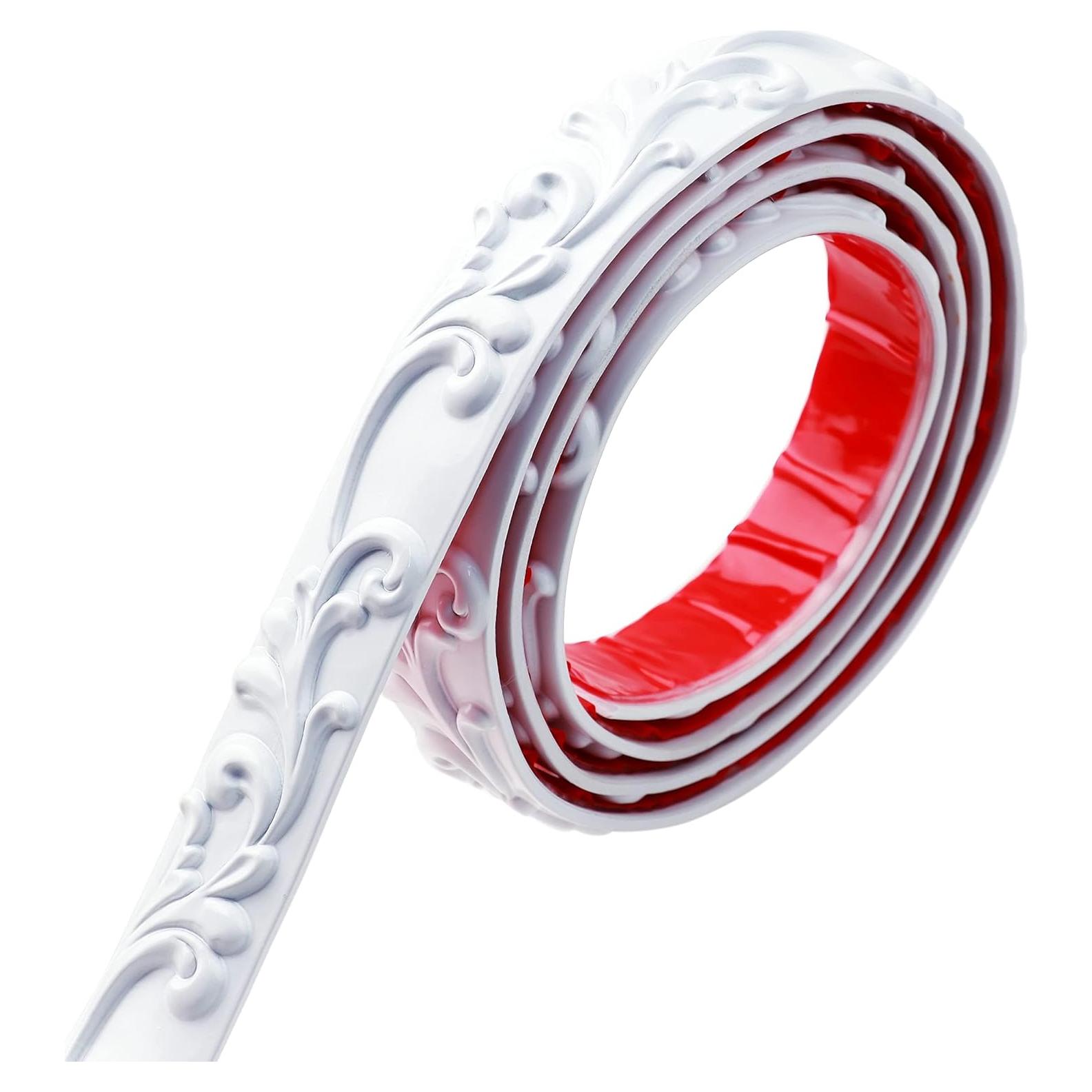 Moldura de Pared Autoadhesiva Duzzy 5 Metros PVC Blanco