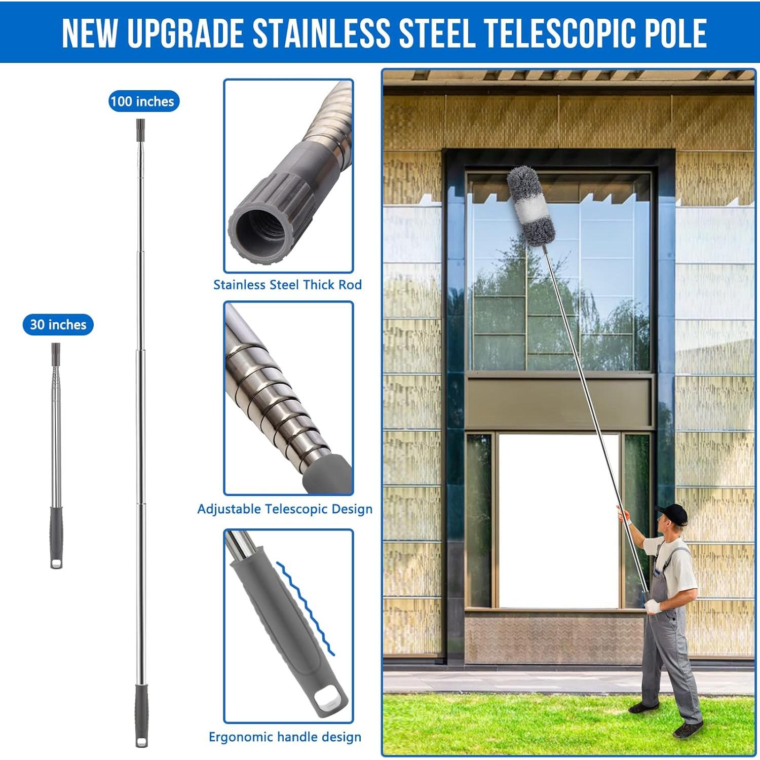 Kit Plumero Microfibra UIMO Extensible 30-100 cm 5 Pzs