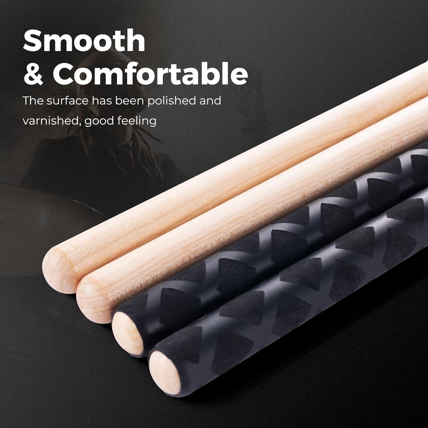 Palillos de tambor TENTOTEN 5A de arce antideslizantes