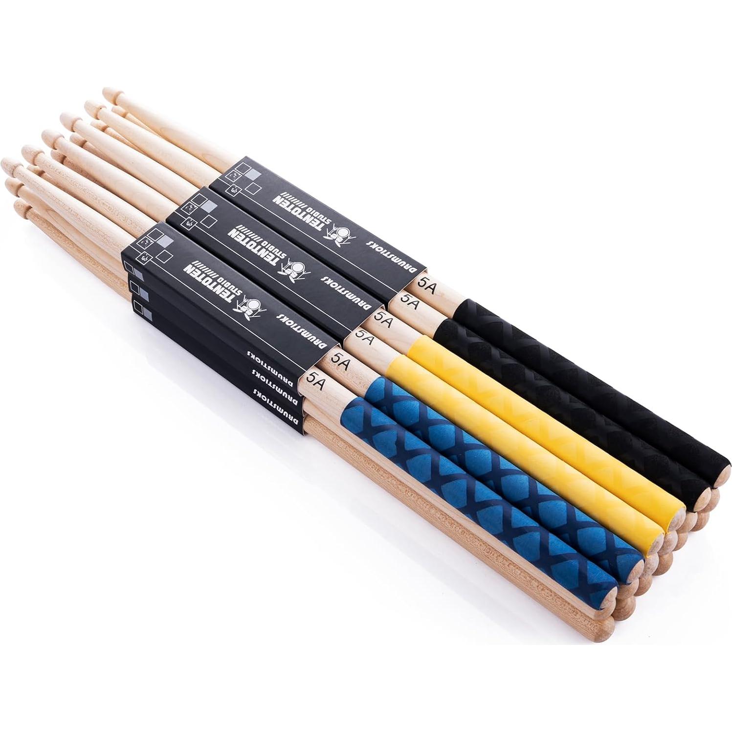 Palillos de tambor TENTOTEN 5A de arce antideslizantes
