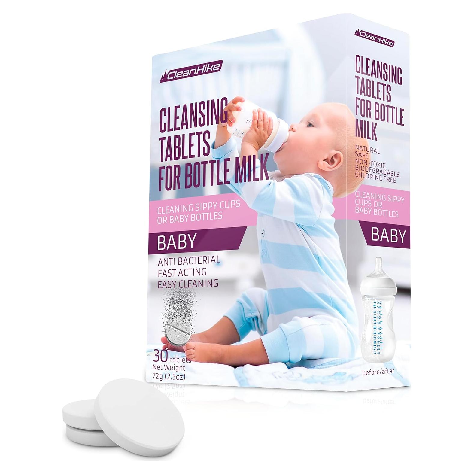 Tabletas de Limpieza Natural CleanHike para Botellas Bebé - 30 Unidades