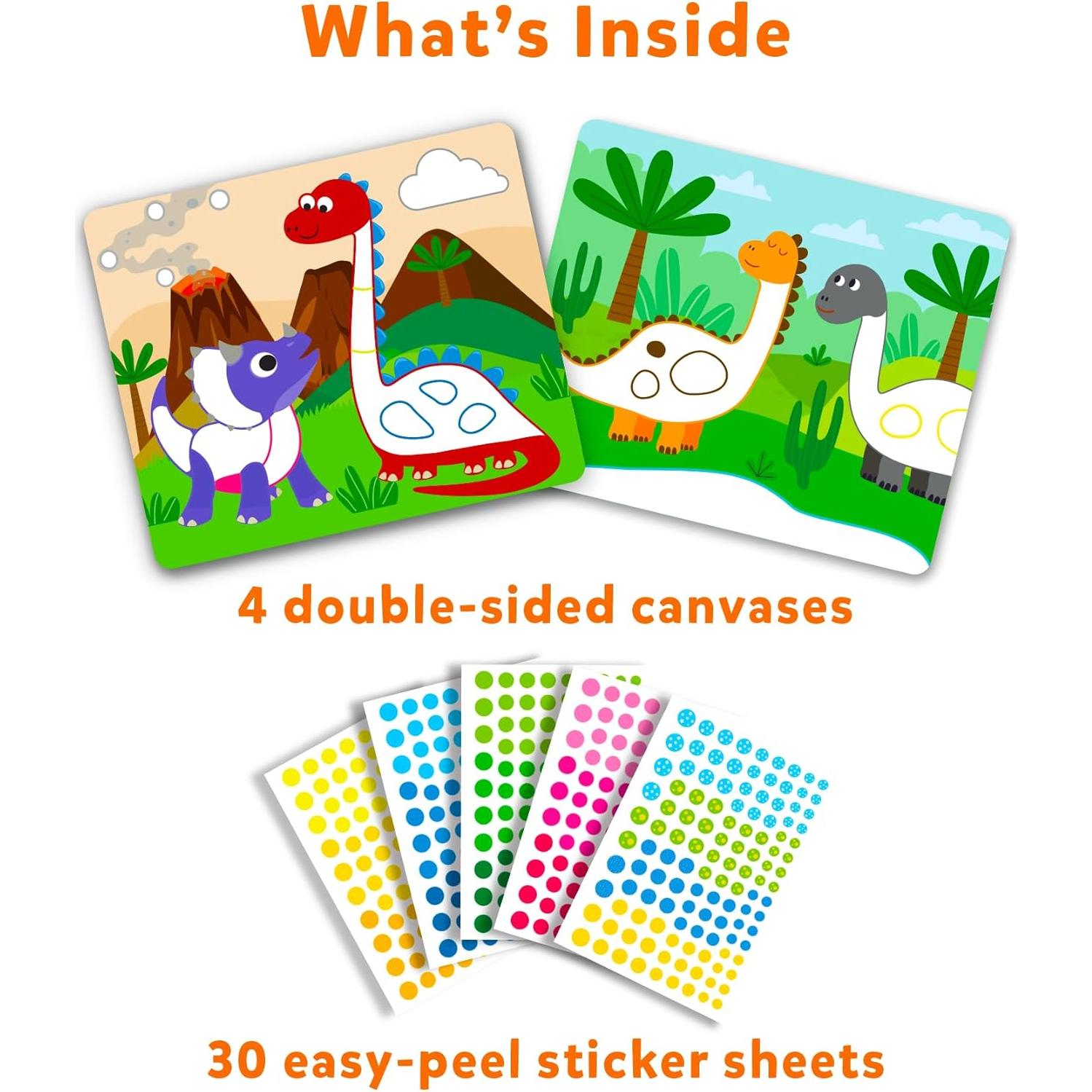 Kit de Arte con Stickers Skillmatics - Dinosaurios, 34 Piezas