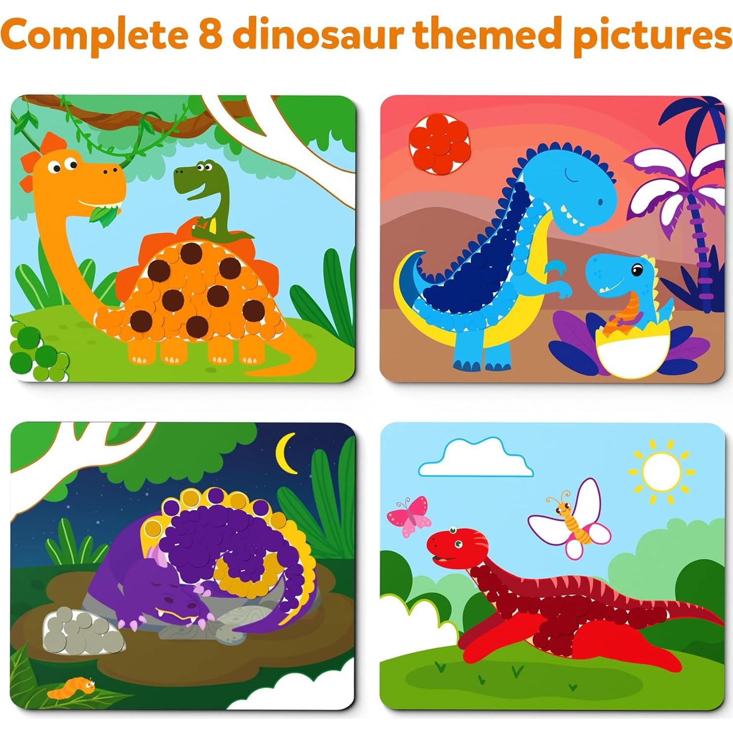Kit de Arte con Stickers Skillmatics - Dinosaurios, 34 Piezas