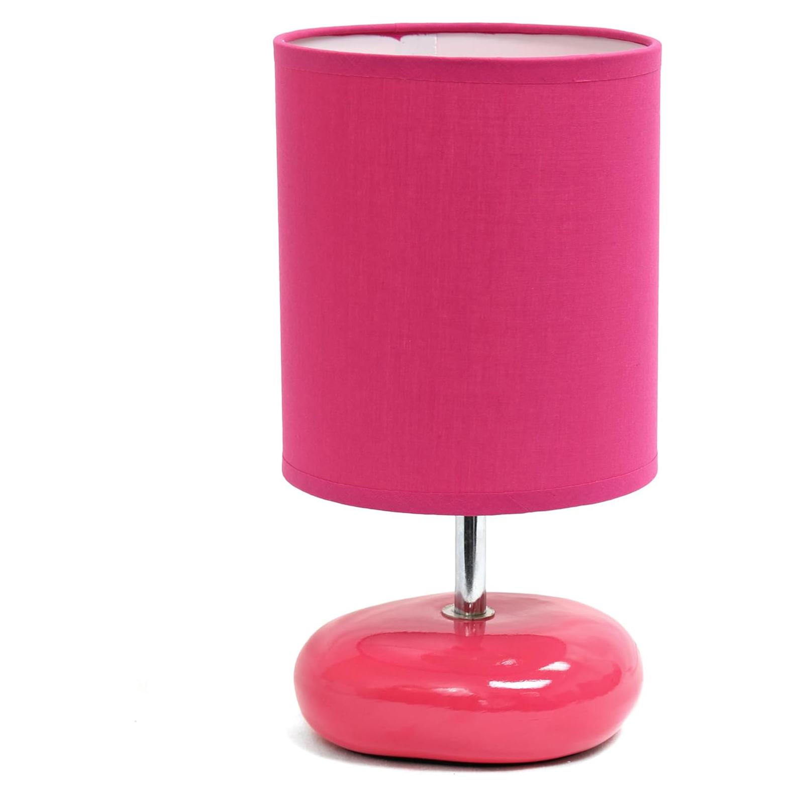 Lámpara de Mesa de Piedra Rosa Simple Designs LT1153-PNK