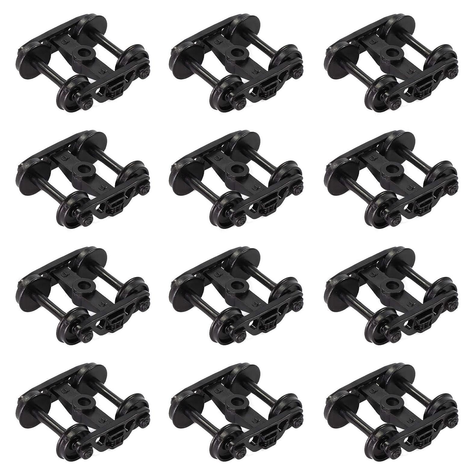 12pcs Bogies de Plástico Evemodel Escala HO Accesorios