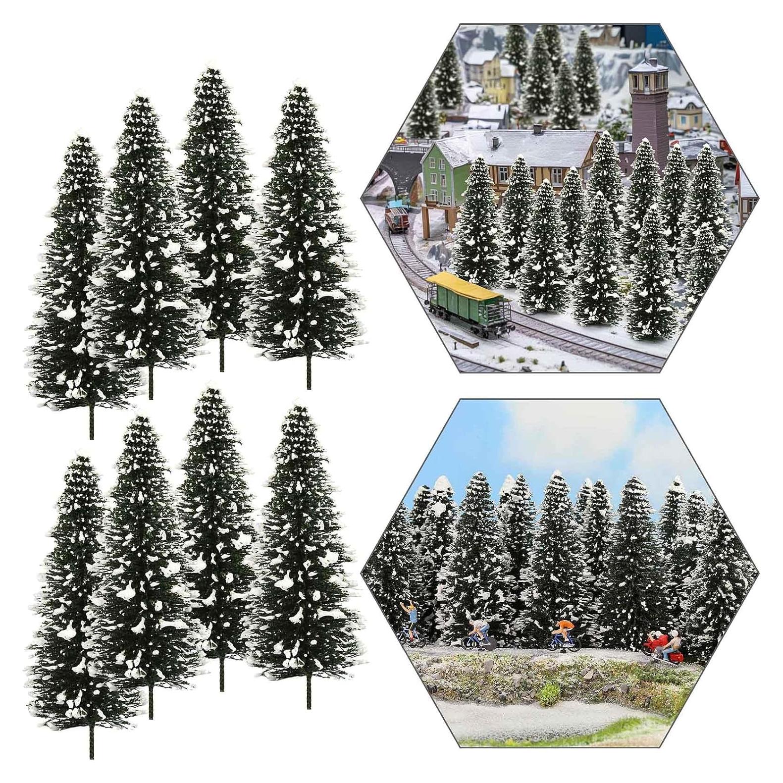 Evemodel Árboles de Pino Nieve 100mm 20PCS Diorama Invierno