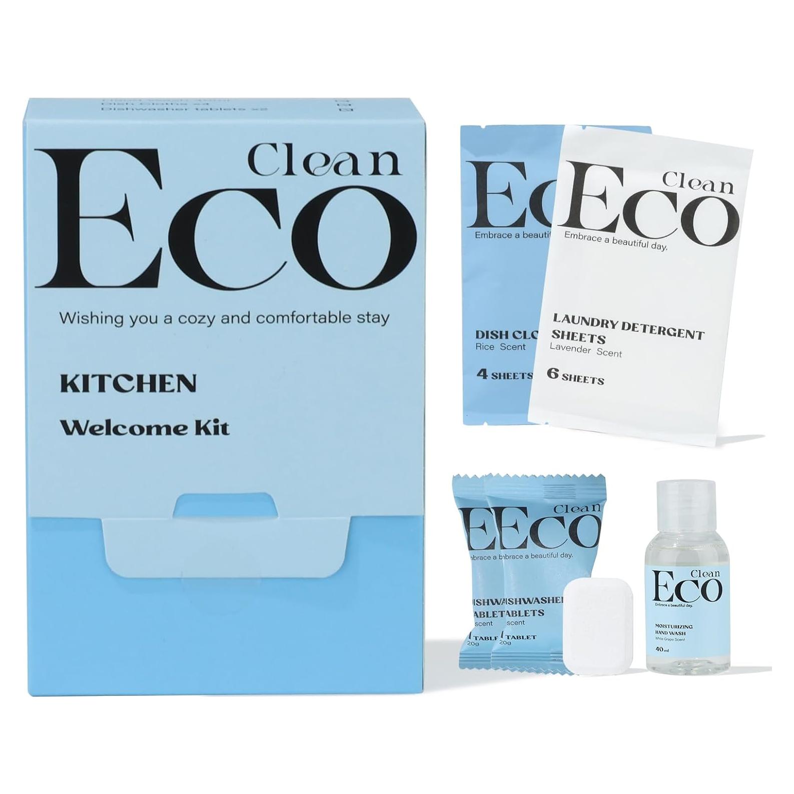 Kit de Limpieza de Cocina Ecoglobal 4 Pcs y Jabón de Manos