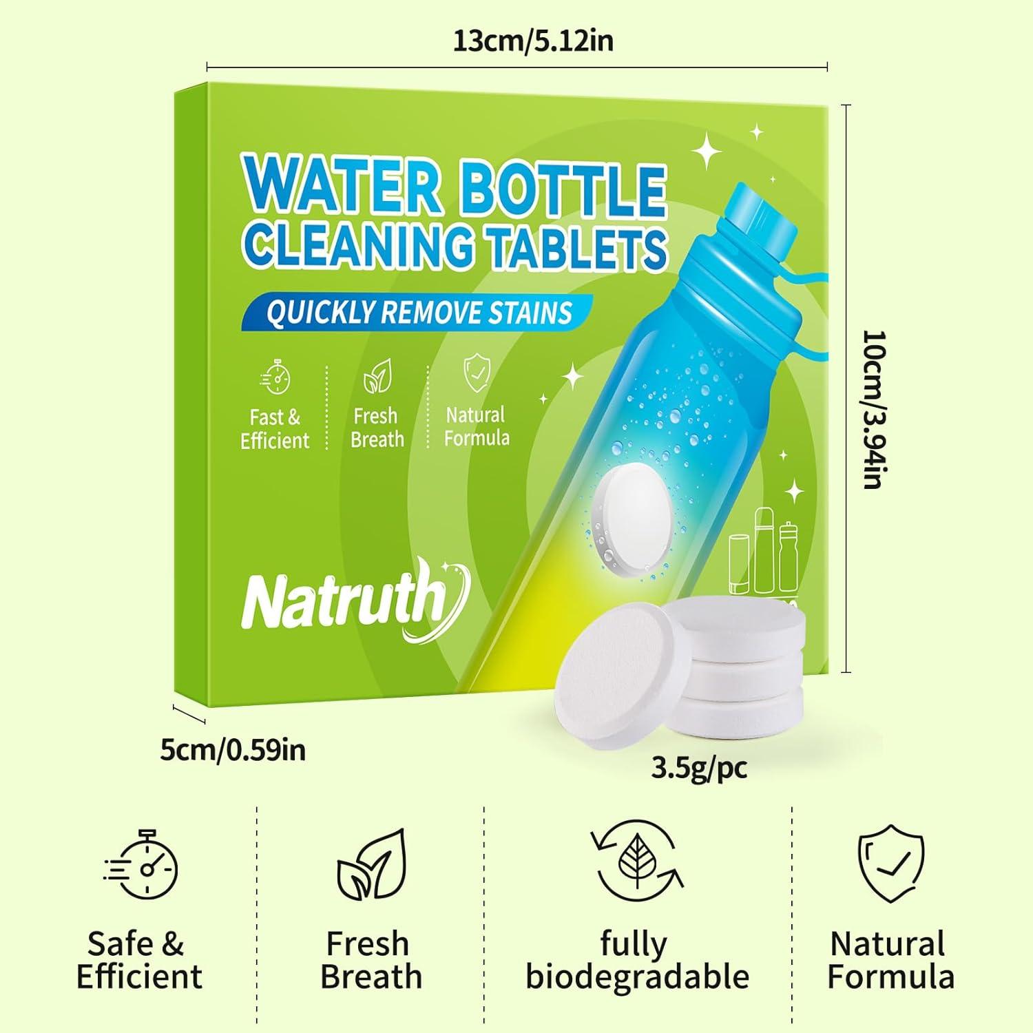 Tabletas de Limpieza NATRUTH para Botellas de Agua - 20 Unidades