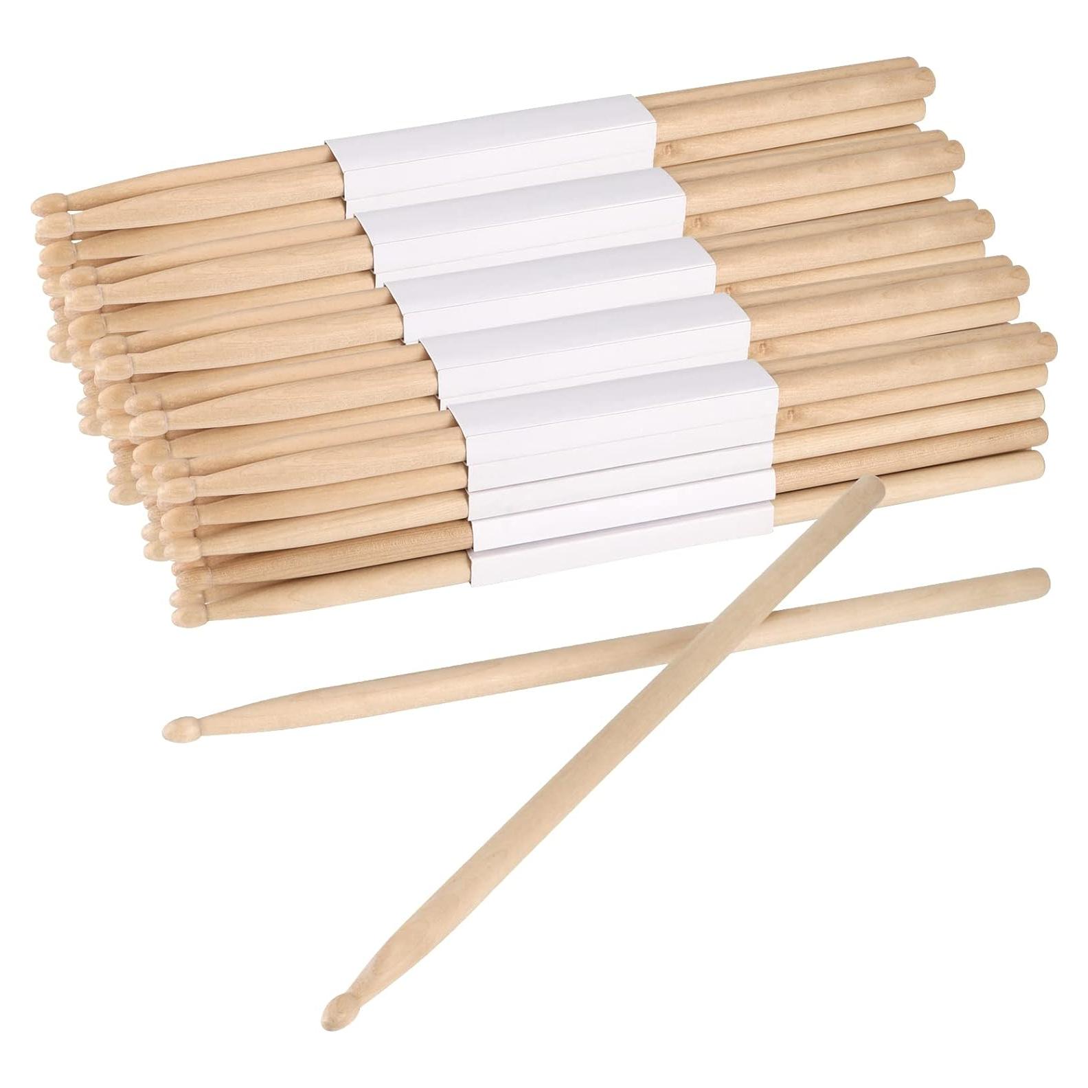 Palos de Batería SINJEUN 24 Pares 5A Madera Natural