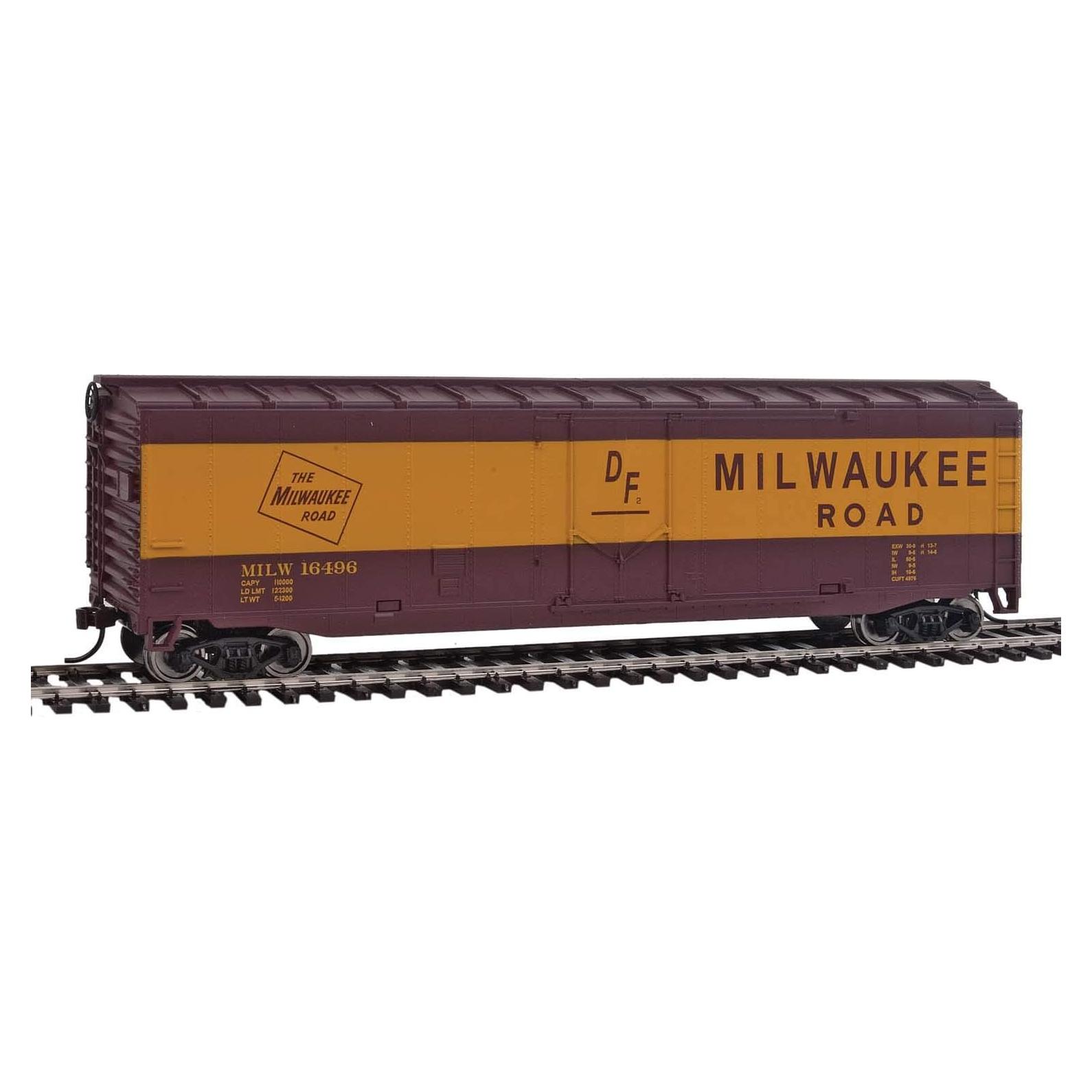 Carro de Carga Walthers Milwaukee Road HO Rojo Amarillo