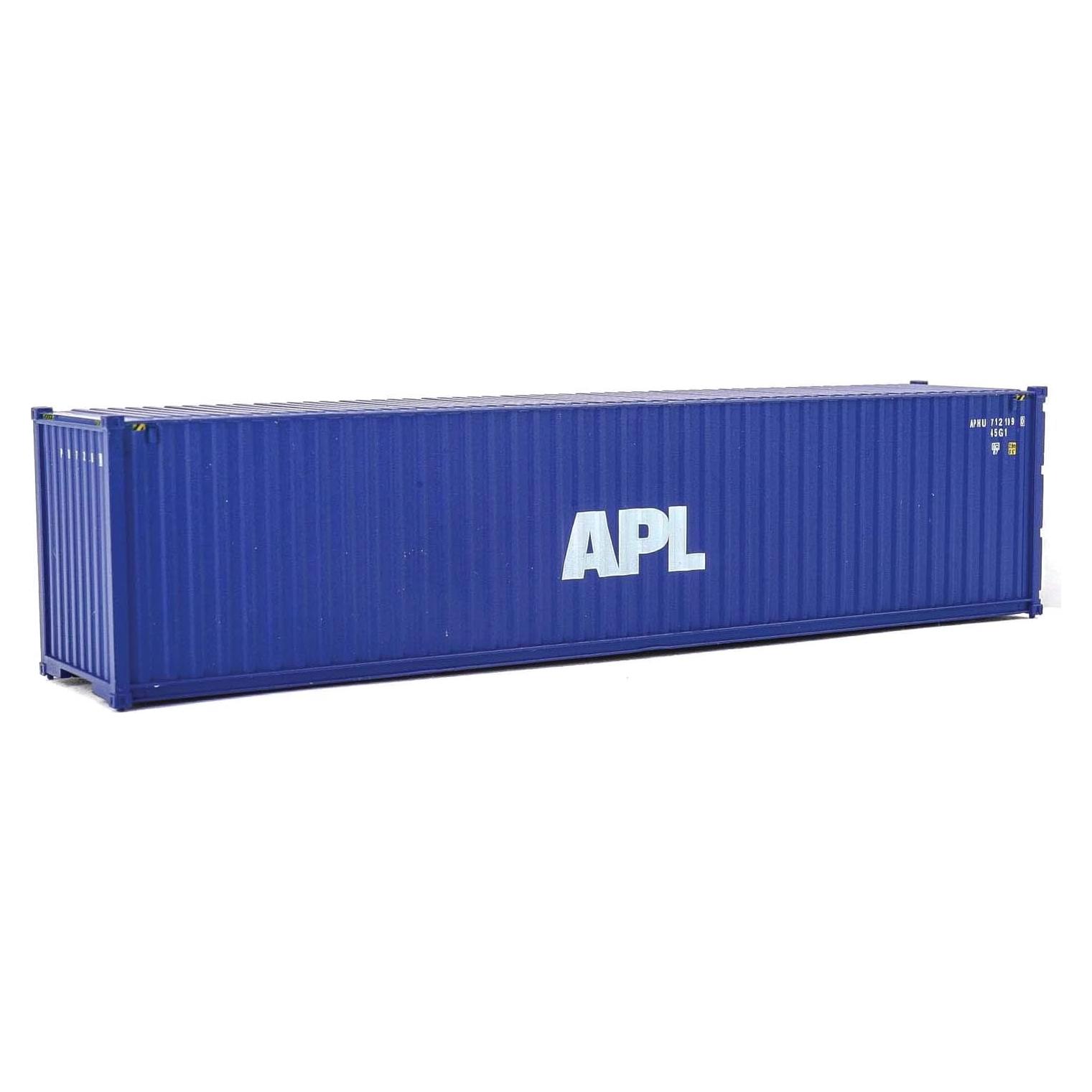 Contenedor 40' Hi Cube APL Walthers Escala HO Azul Blanco