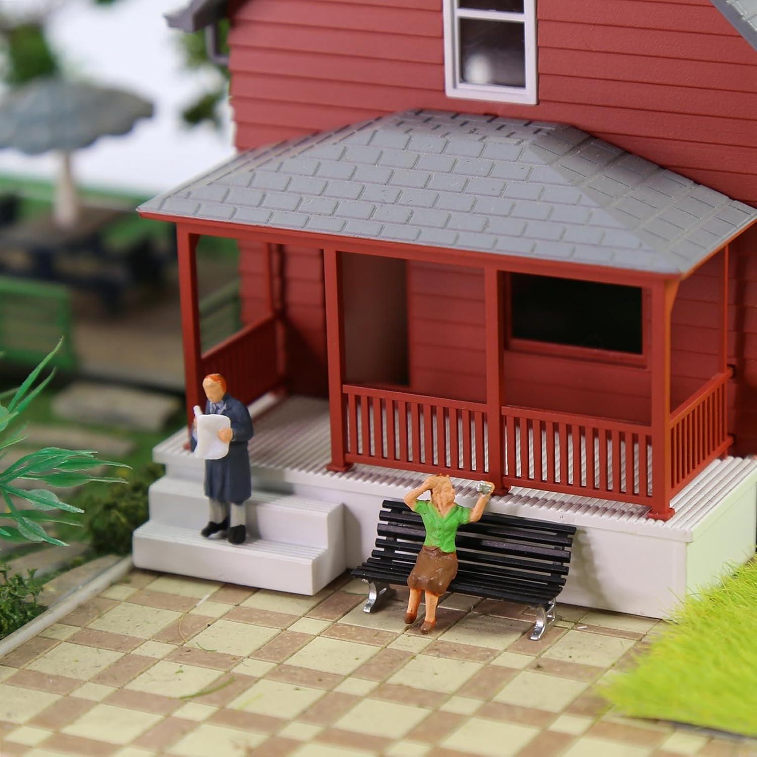 12 Bancos de Plaza Evemodel Escala HO Negro y Plata