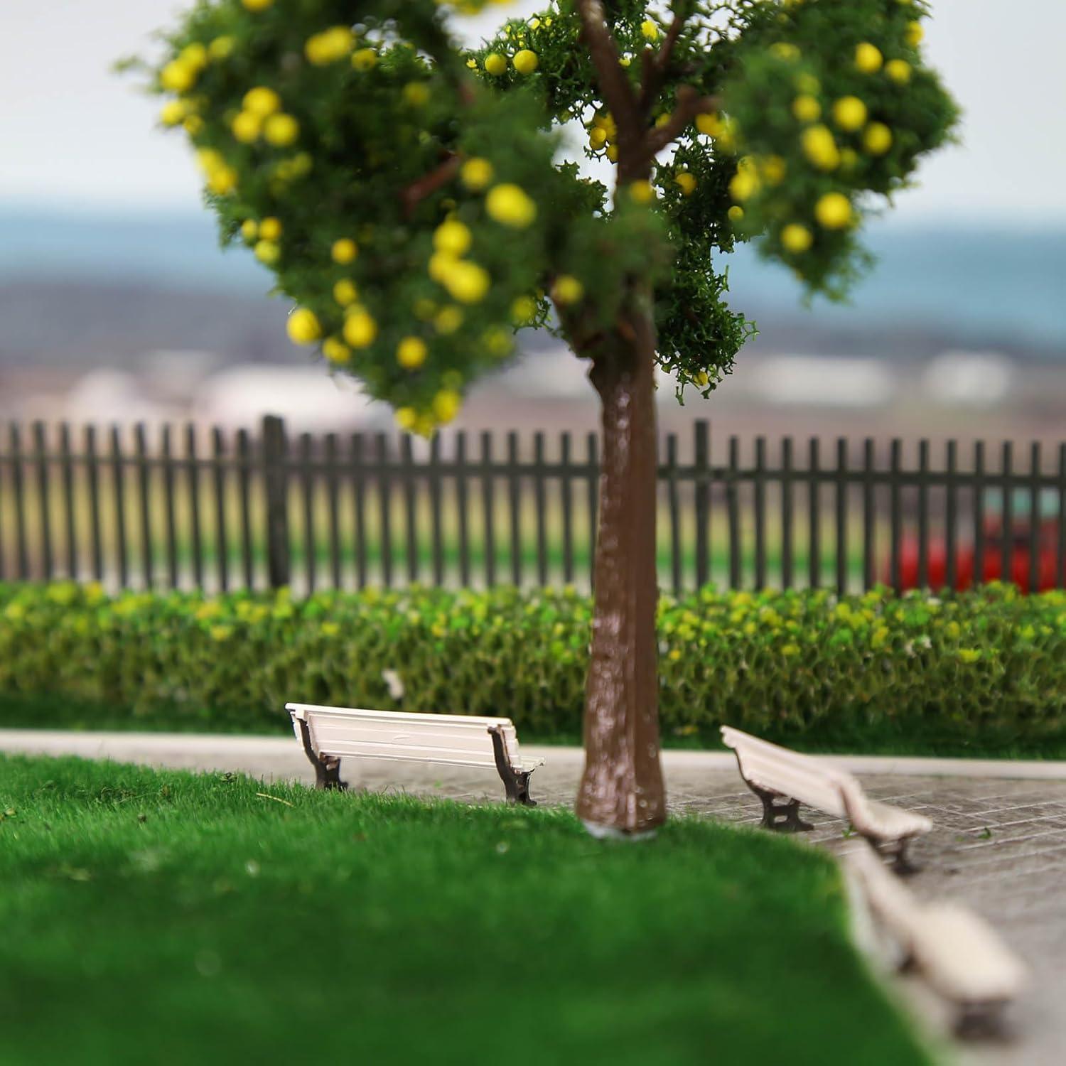 12 Bancos de Plaza Evemodel Escala HO Blanco y Marrón