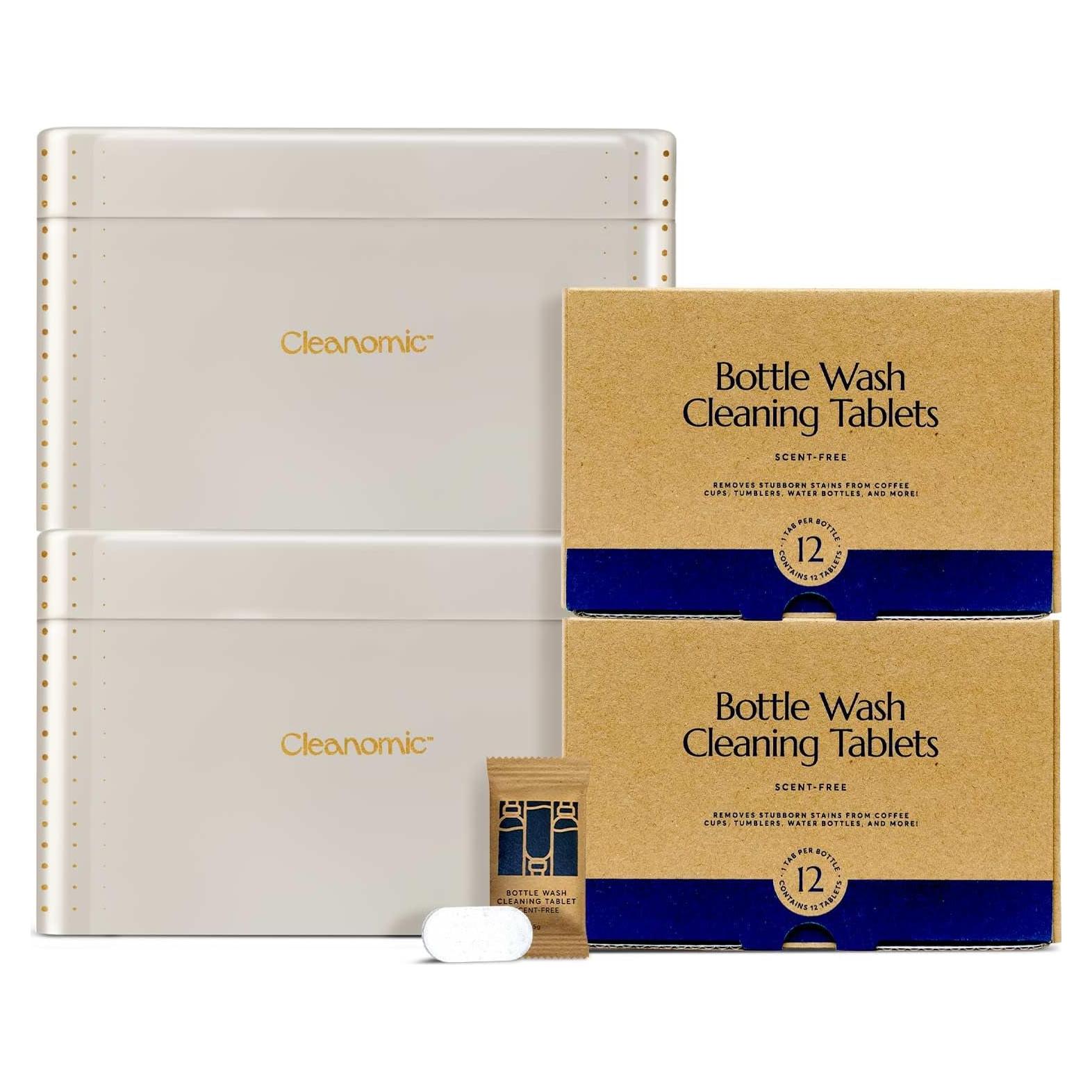 Tabletas Limpiadoras de Botellas Cleanomic - Paquete de 12