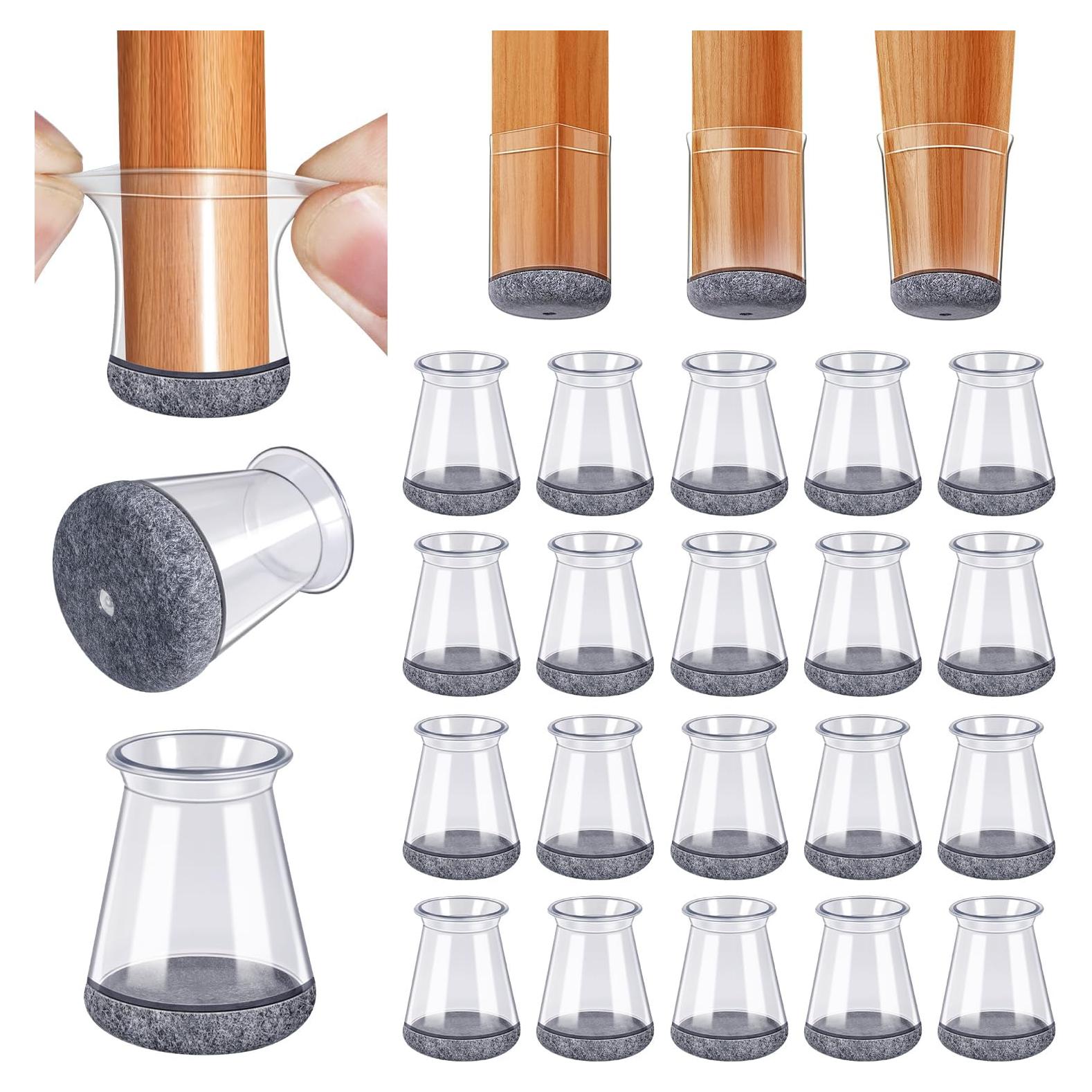 Protectores de patas de silla BUMACO silicona transparente 20 piezas